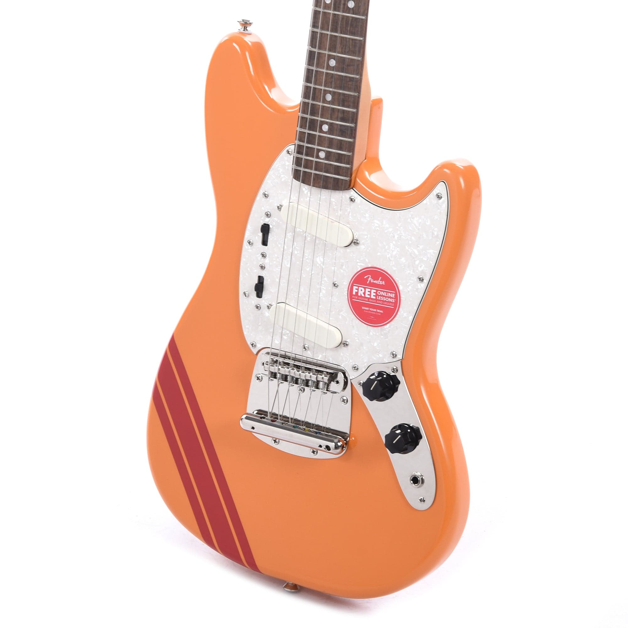 Squier Classic Vibe '60s Competition Mustang Capri Orange w/Dakota Red Stripe Electric Guitars / Solid Body