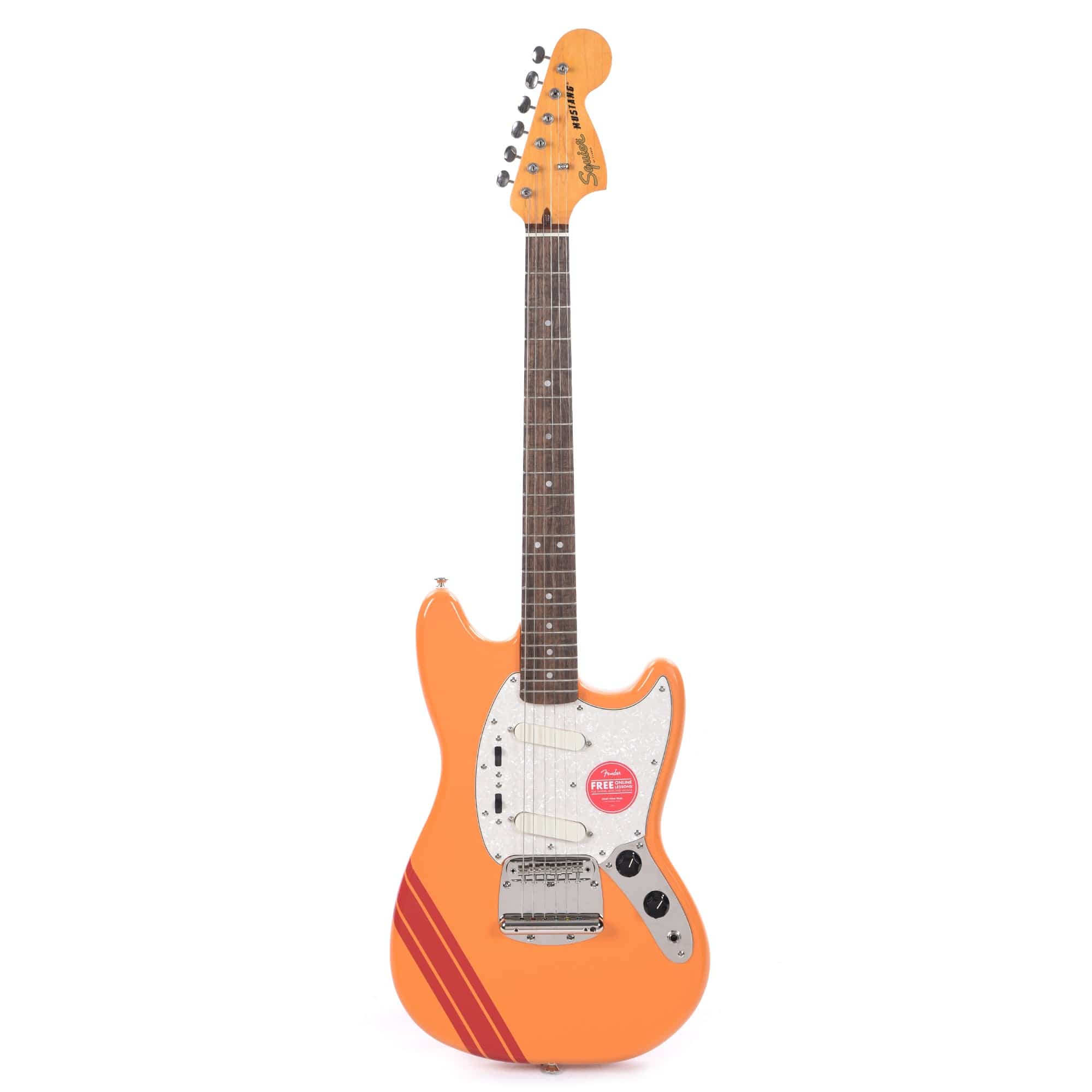 Squier Classic Vibe '60s Competition Mustang Capri Orange w/Dakota Red Stripe Electric Guitars / Solid Body