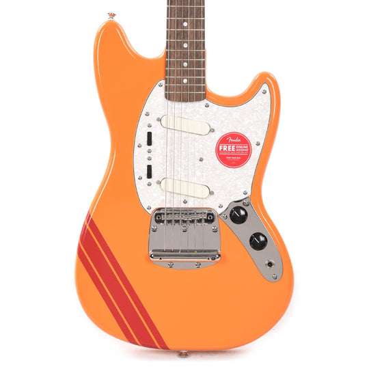 Squier Classic Vibe '60s Competition Mustang Capri Orange w/Dakota Red Stripe Electric Guitars / Solid Body