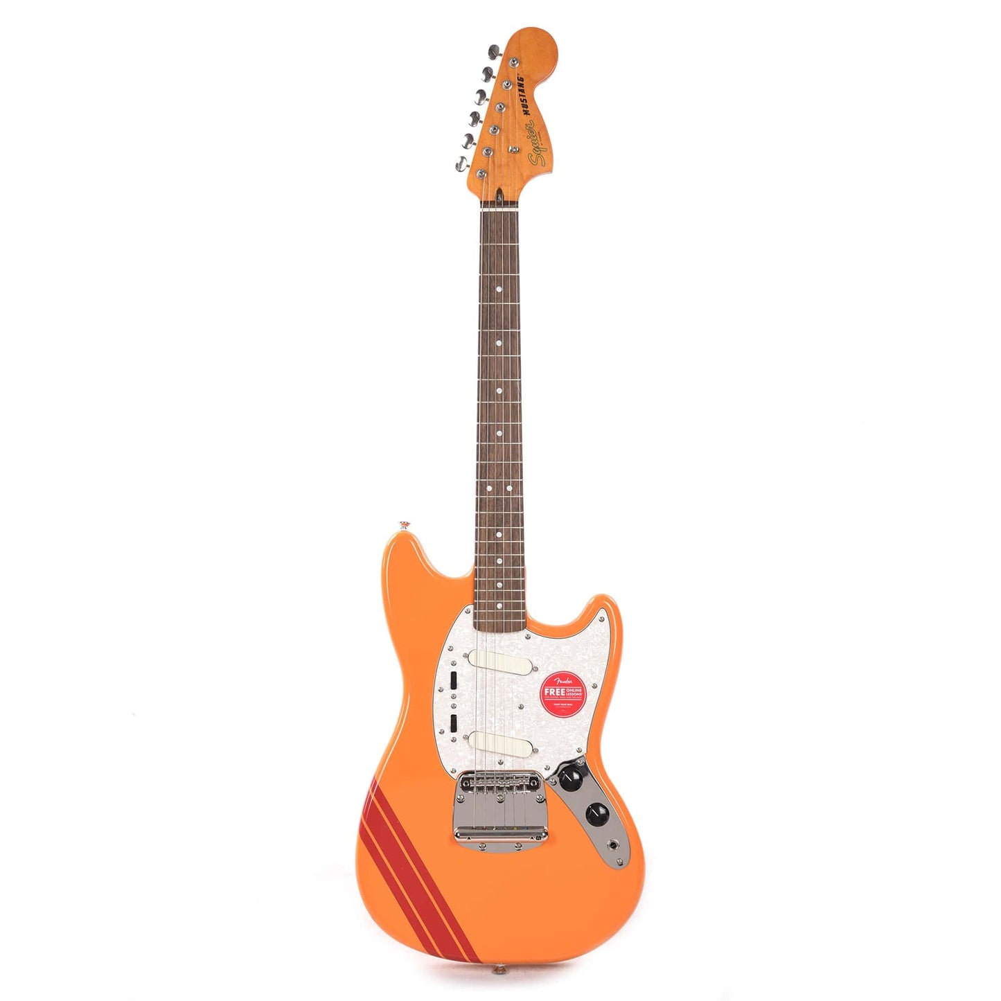 Squier Classic Vibe '60s Competition Mustang Capri Orange w/Dakota Red Stripe Electric Guitars / Solid Body