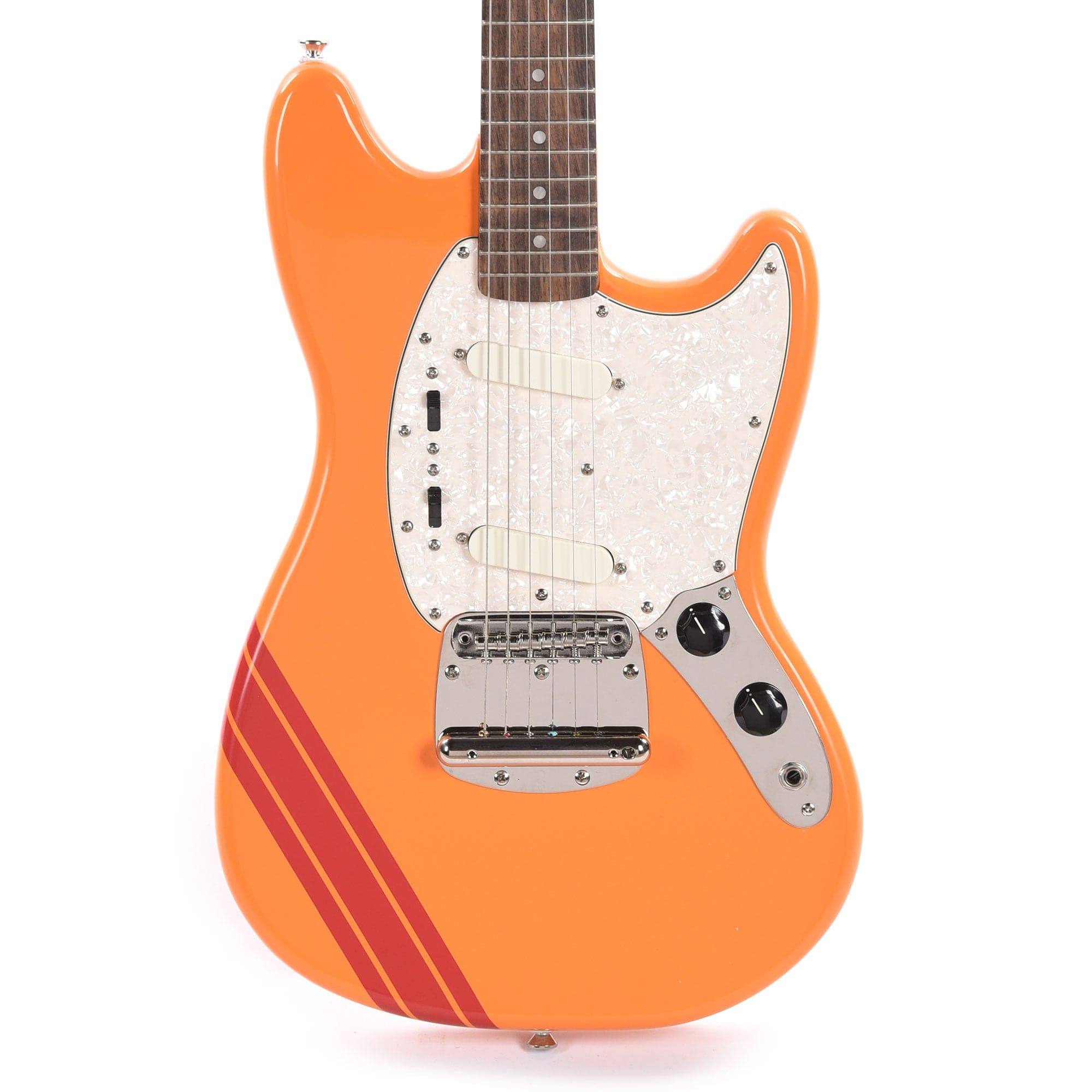 Squier Classic Vibe '60s Competition Mustang Capri Orange w/Dakota Red Stripe Electric Guitars / Solid Body