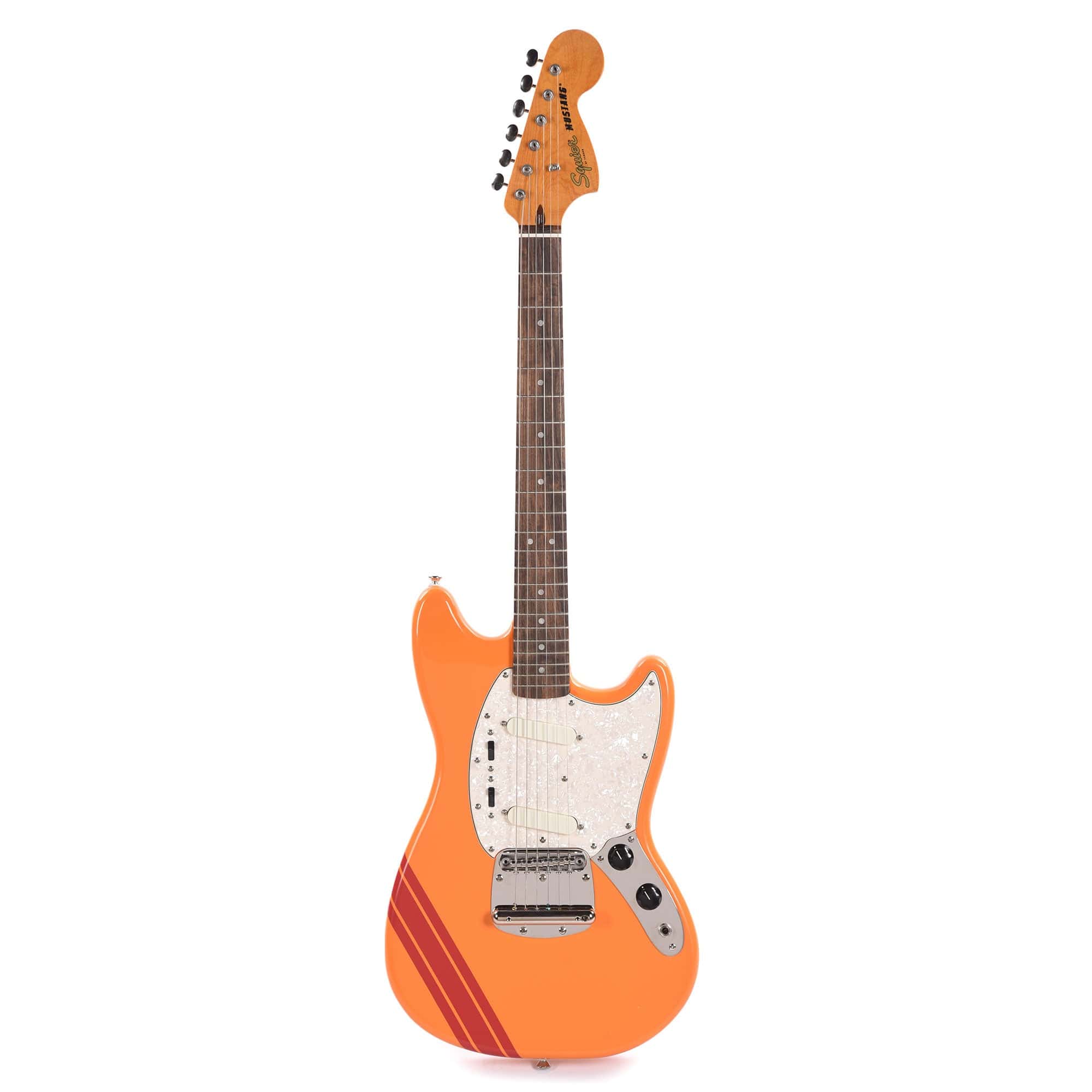 Squier Classic Vibe '60s Competition Mustang Capri Orange w/Dakota Red Stripe Electric Guitars / Solid Body