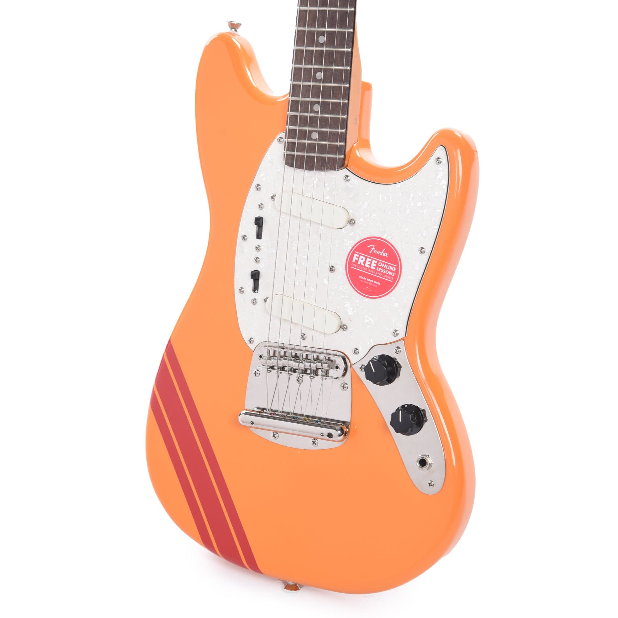 Squier Classic Vibe '60s Competition Mustang Capri Orange w/Dakota Red Stripe Electric Guitars / Solid Body