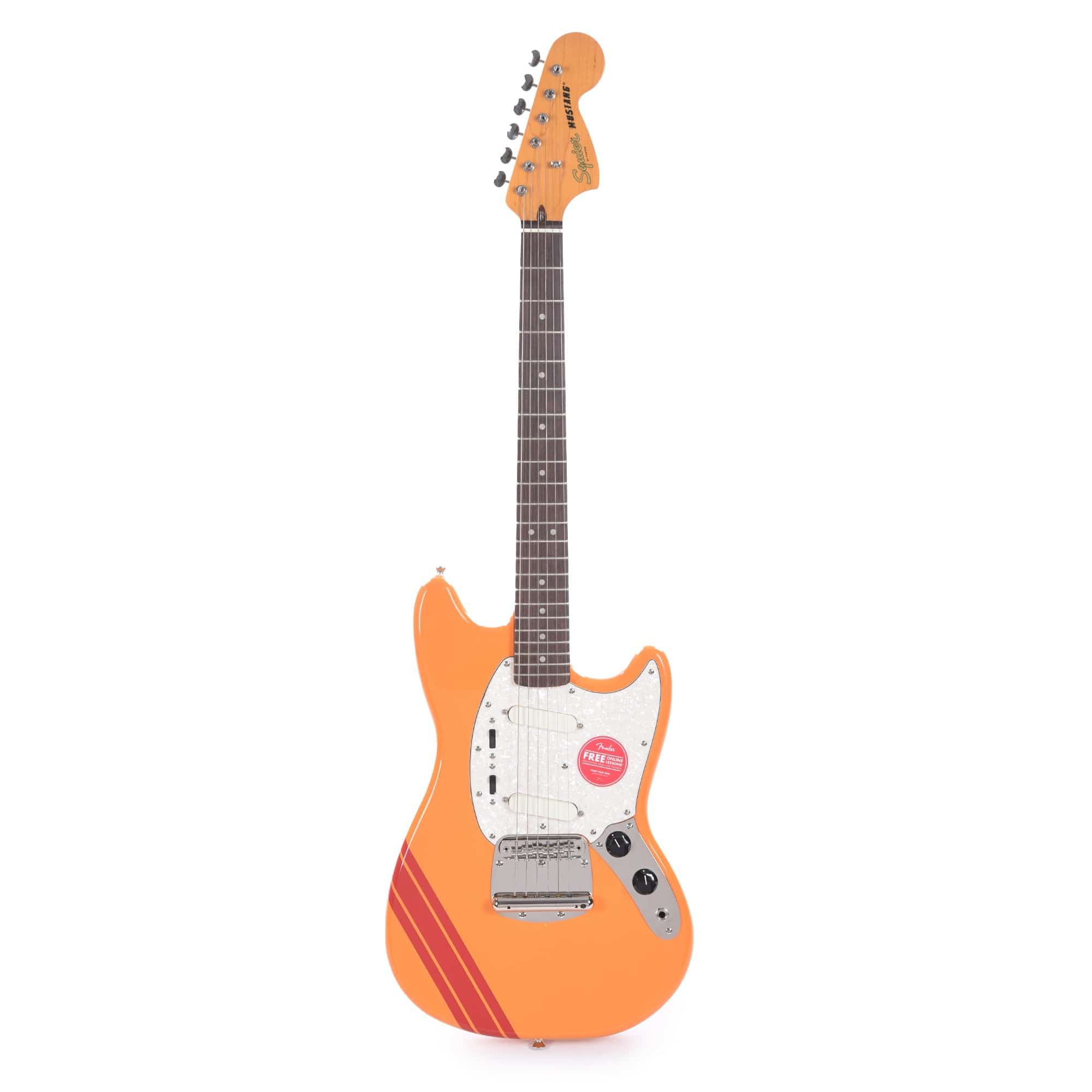 Squier Classic Vibe '60s Competition Mustang Capri Orange w/Dakota Red Stripe Electric Guitars / Solid Body