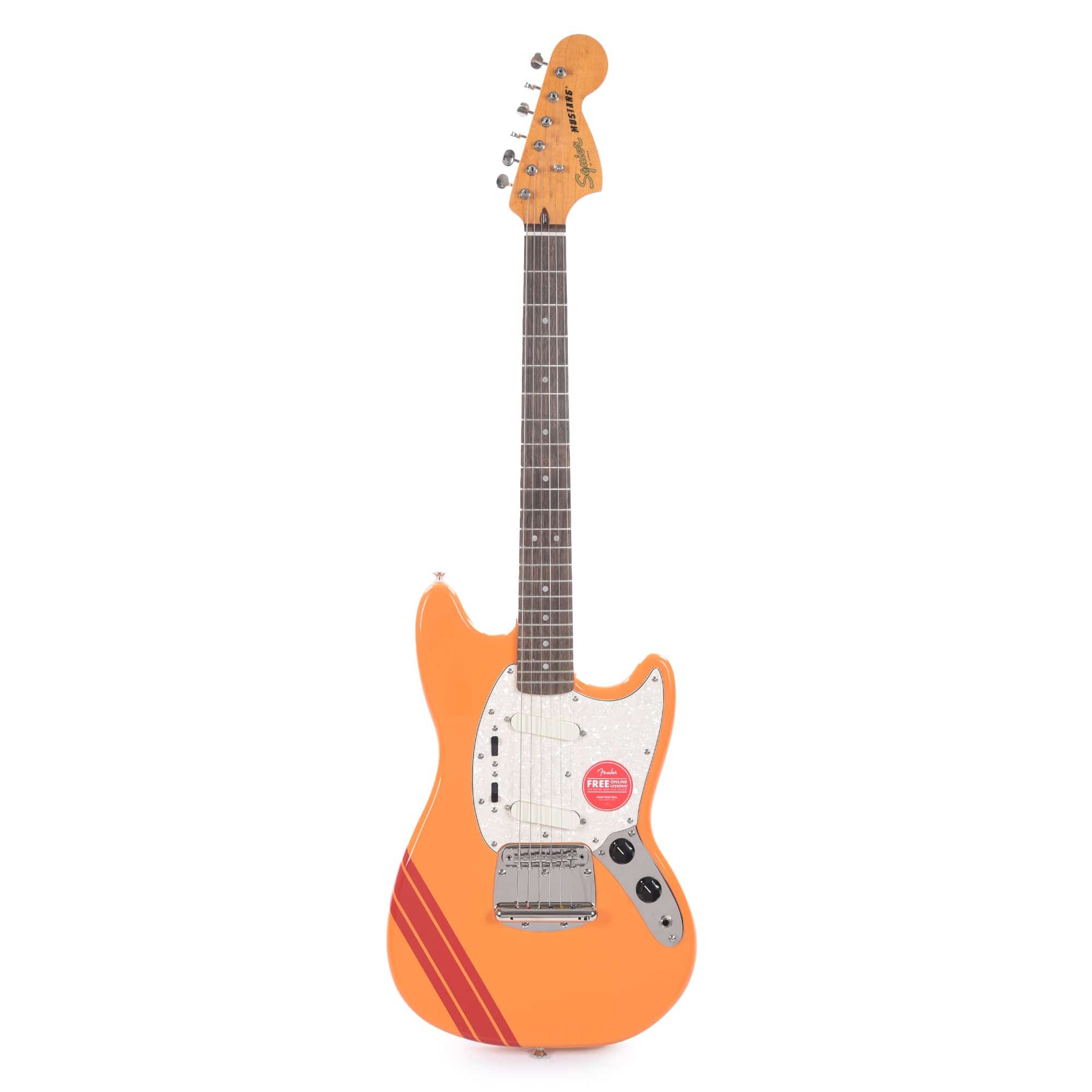 Squier Classic Vibe '60s Competition Mustang Capri Orange w/Dakota Red Stripe Electric Guitars / Solid Body