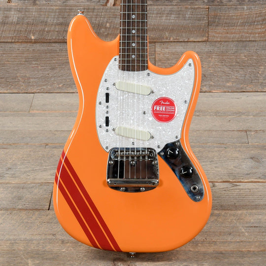 Squier Classic Vibe '60s Competition Mustang Capri Orange w/Dakota Red Stripe Electric Guitars / Solid Body