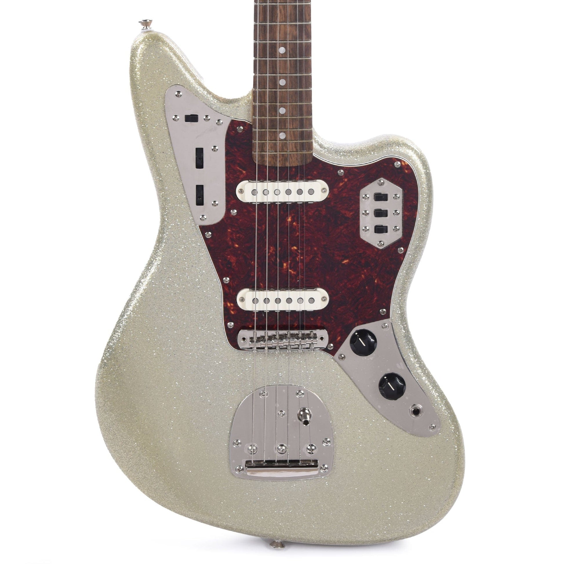 Squier Classic Vibe '60s Jaguar Silver Sparkle w/Matching Headcap Electric Guitars / Solid Body