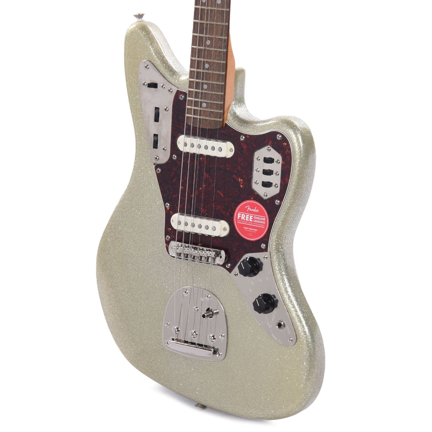 Squier Classic Vibe '60s Jaguar Silver Sparkle w/Matching Headcap Electric Guitars / Solid Body