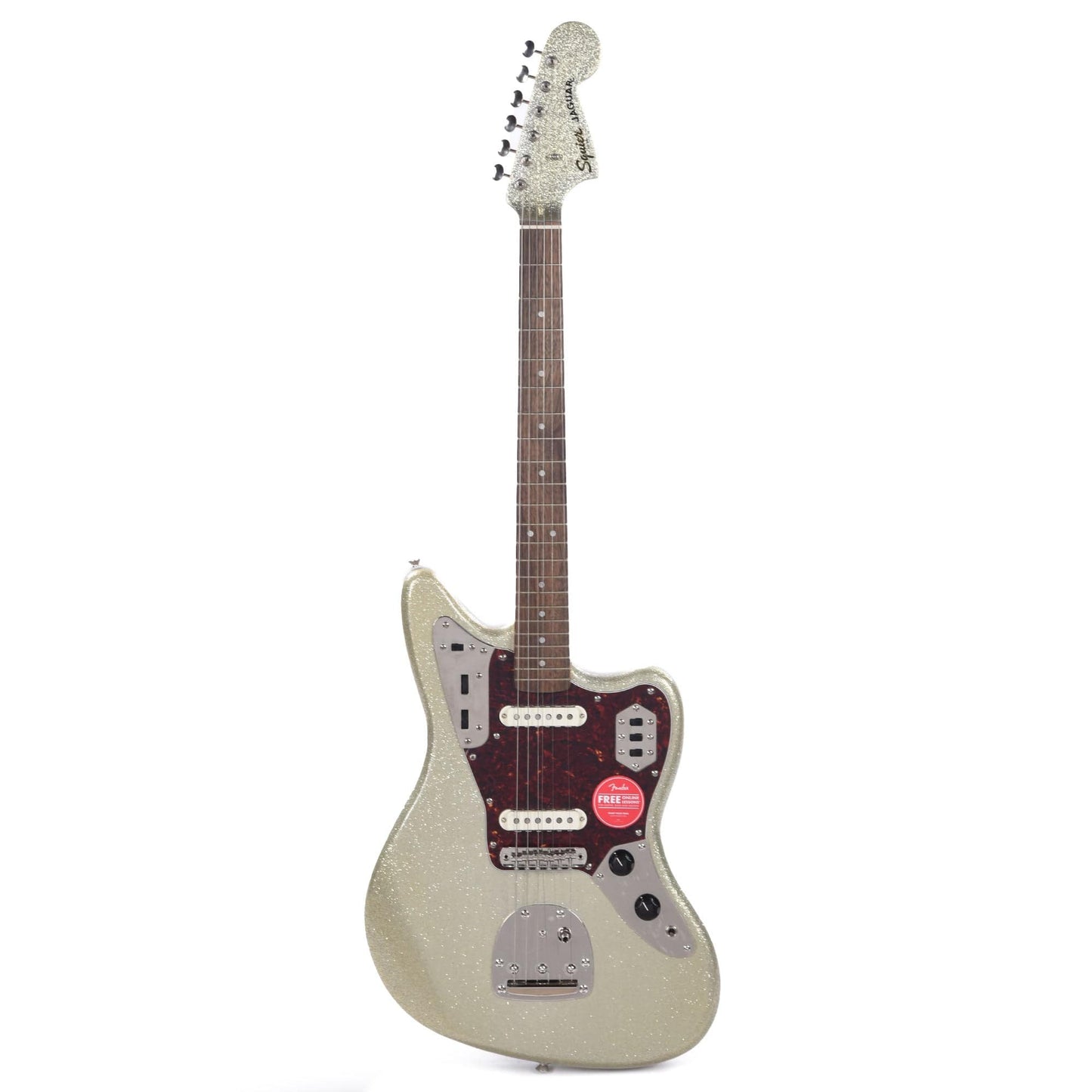 Squier Classic Vibe '60s Jaguar Silver Sparkle w/Matching Headcap Electric Guitars / Solid Body