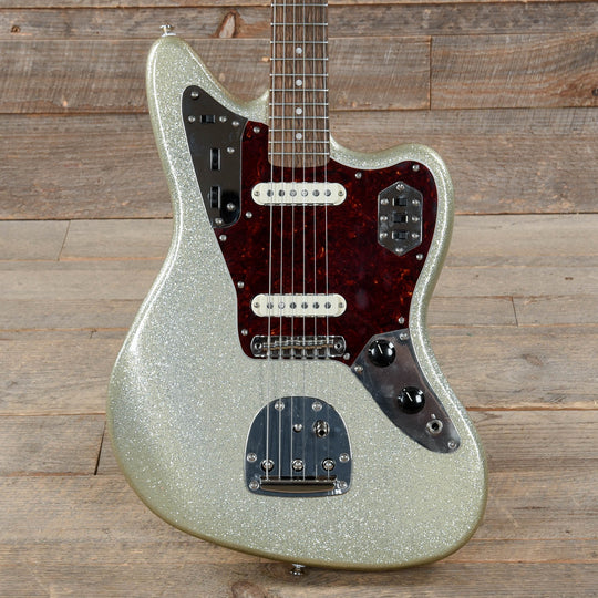 Squier Classic Vibe '60s Jaguar Silver Sparkle w/Matching Headcap Electric Guitars / Solid Body