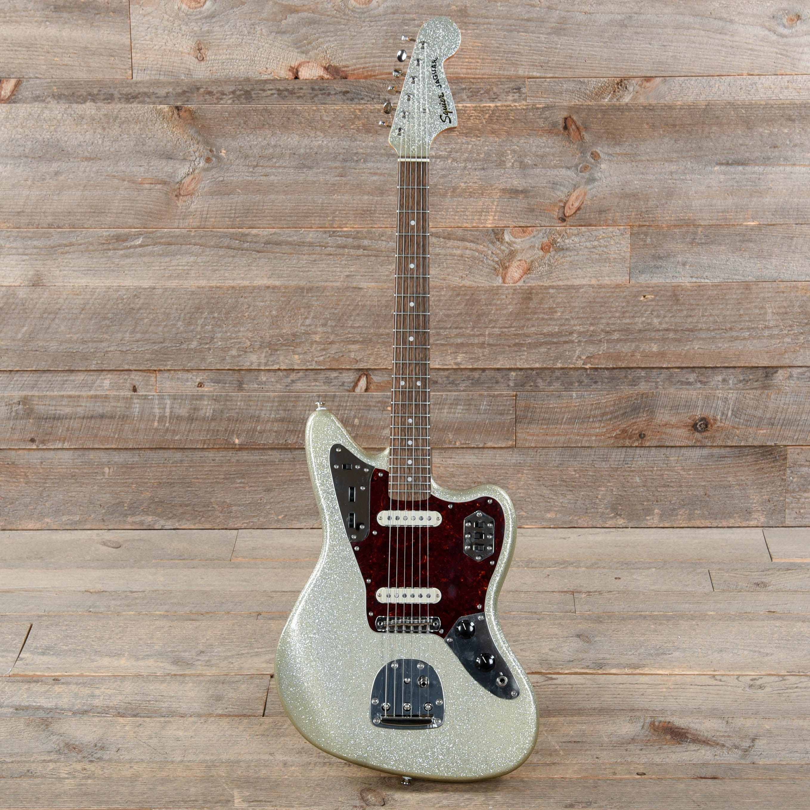 Squier Classic Vibe '60s Jaguar Silver Sparkle w/Matching Headcap Electric Guitars / Solid Body