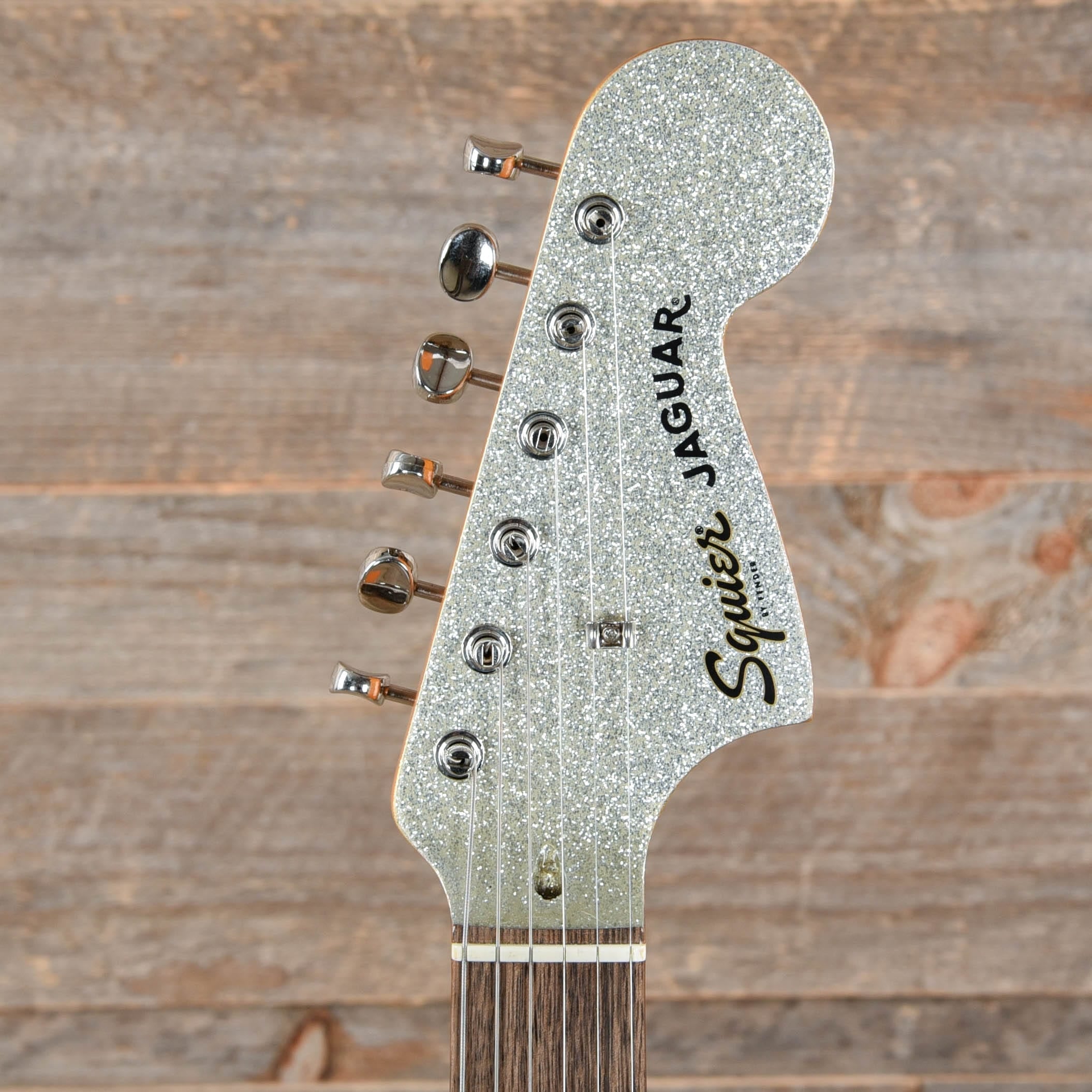 Squier Classic Vibe '60s Jaguar Silver Sparkle w/Matching Headcap Electric Guitars / Solid Body