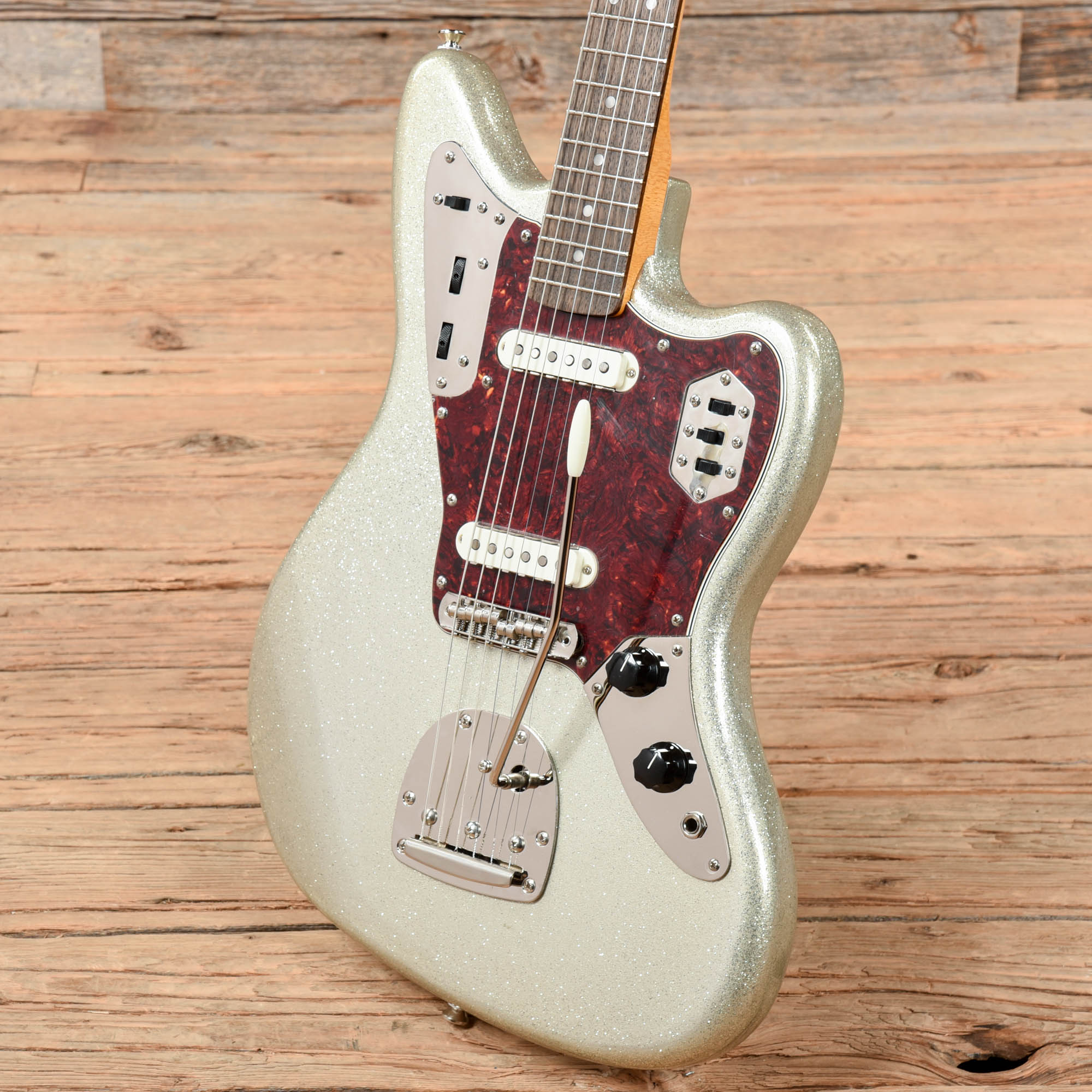 Squier Classic Vibe '60s Jaguar Silver Sparkle w/Matching Headcap Electric Guitars / Solid Body