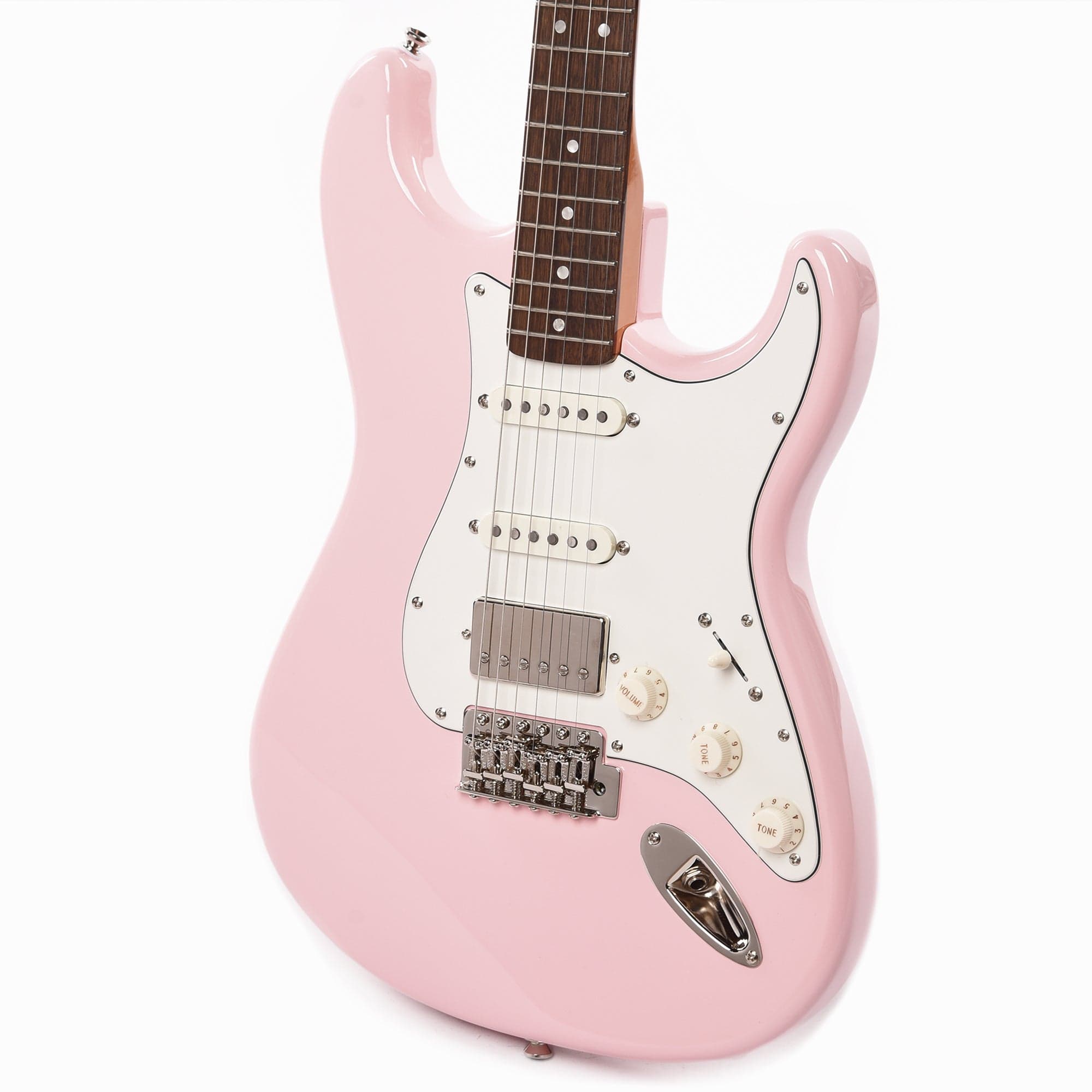 Squier Classic Vibe 60s Stratocaster HSS Shell Pink 3-Ply Parchment Electric Guitars / Solid Body