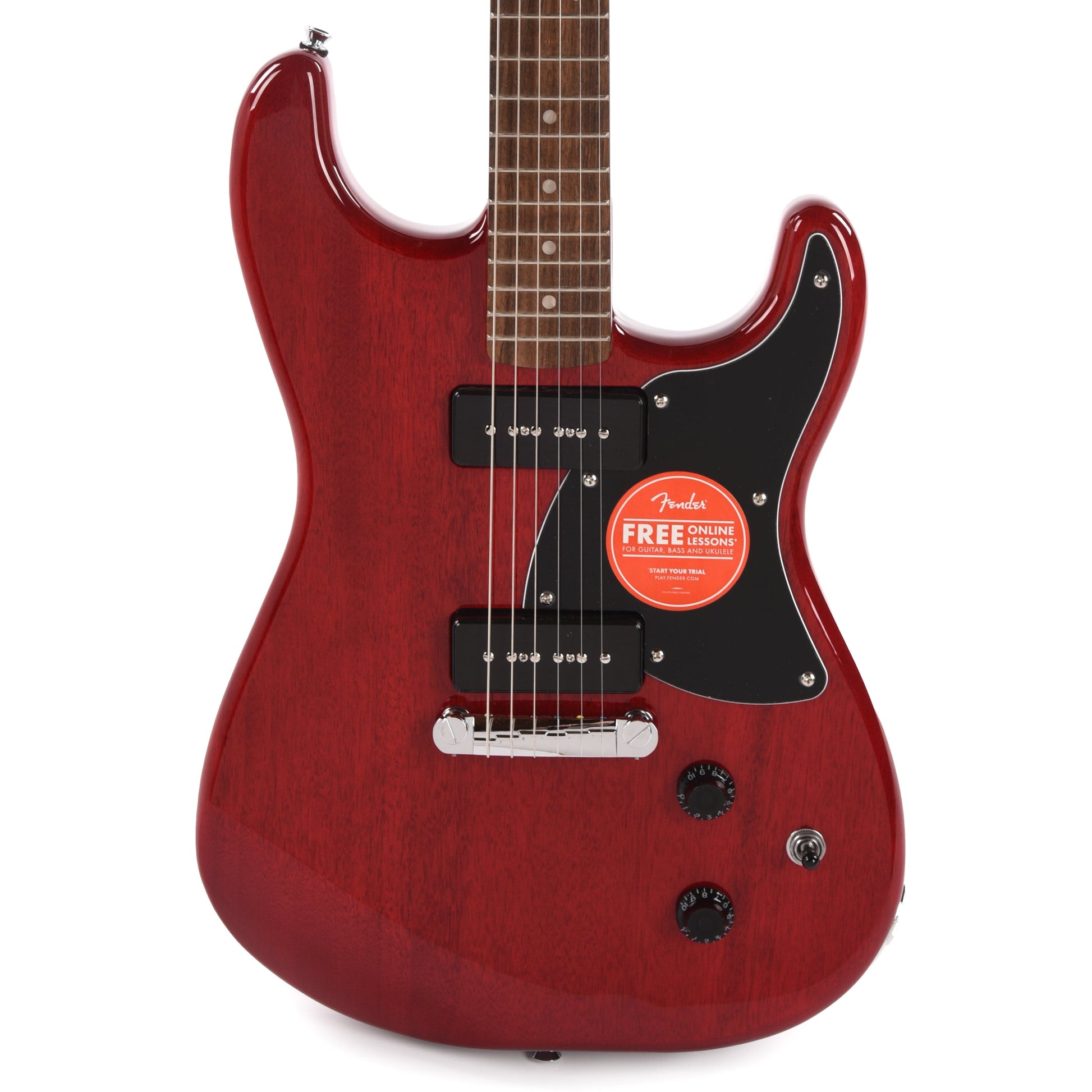 Squier Paranormal Strat-O-Sonic Crimson Red Transparent Electric Guitars / Solid Body