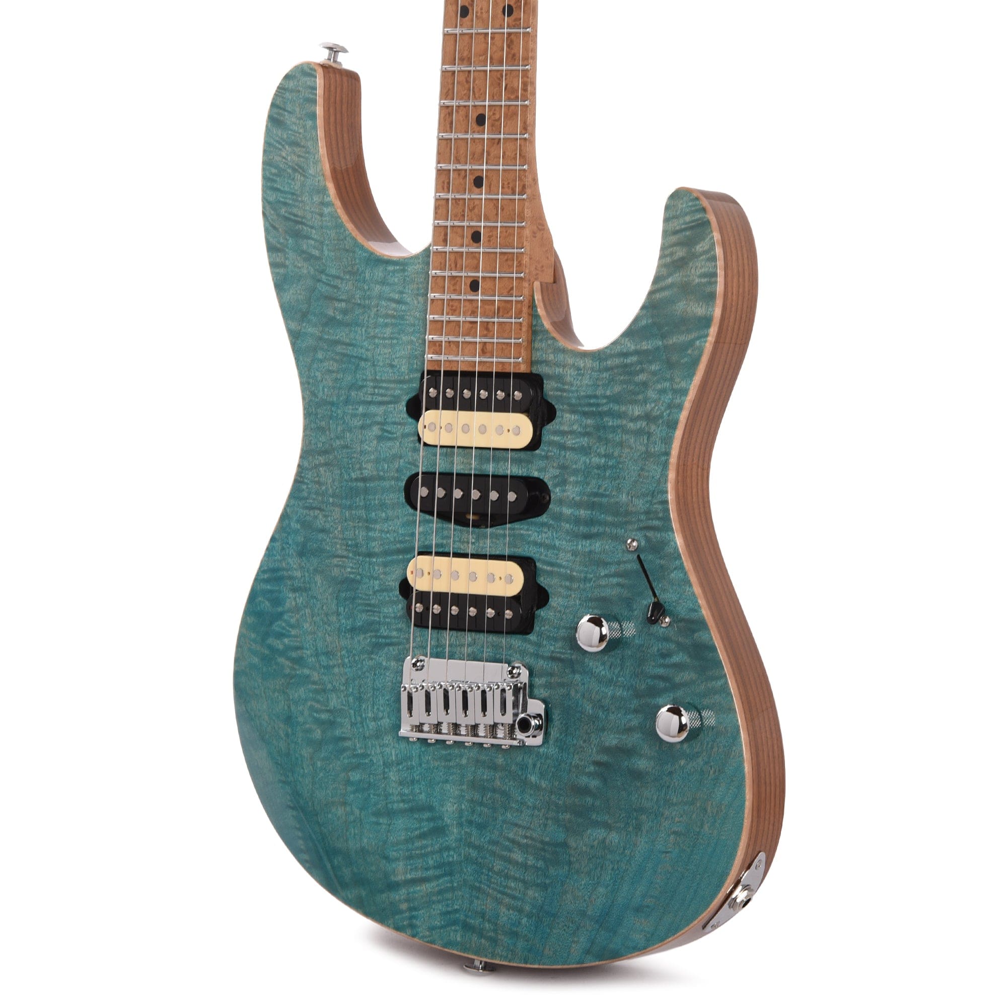 Suhr Custom Modern HSH Angel Quilt Maple/Swamp Ash Bahama Blue w/5A Bi –  Chicago Music Exchange