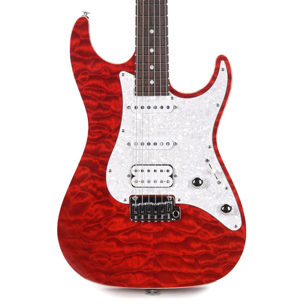 Suhr Custom Standard HSS Quilted Maple/Swamp Ash Transparent Red ...