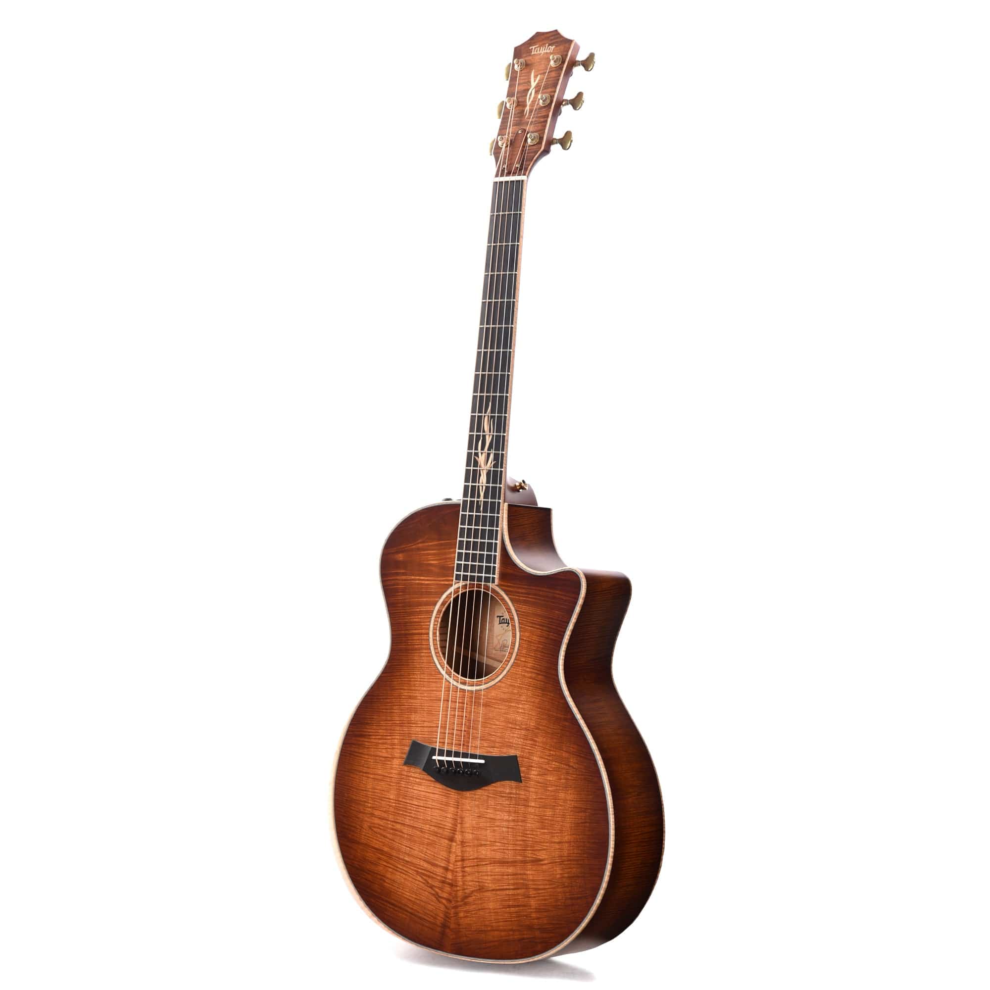 Taylor Custom Grand Auditorium Master Grade Koa Satin Shaded Edgeburst w/Figured Maple Binding & Bouquet Inlay Acoustic Guitars / OM and Auditorium