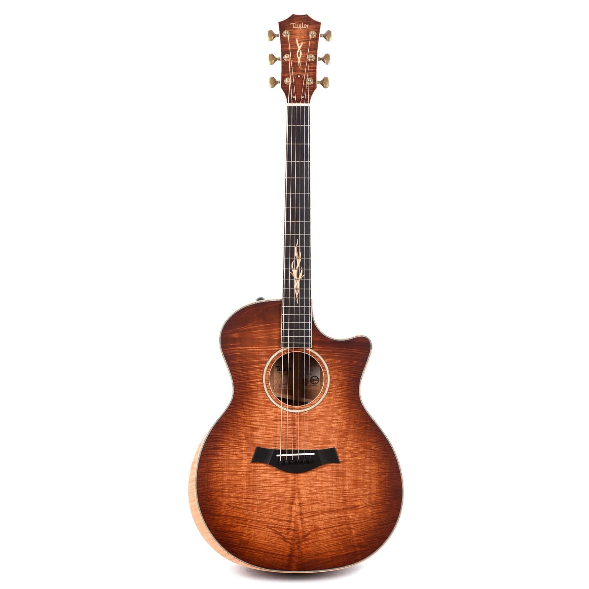 Taylor Custom Grand Auditorium Master Grade Koa Satin Shaded Edgeburst w/Figured Maple Binding & Bouquet Inlay Acoustic Guitars / OM and Auditorium