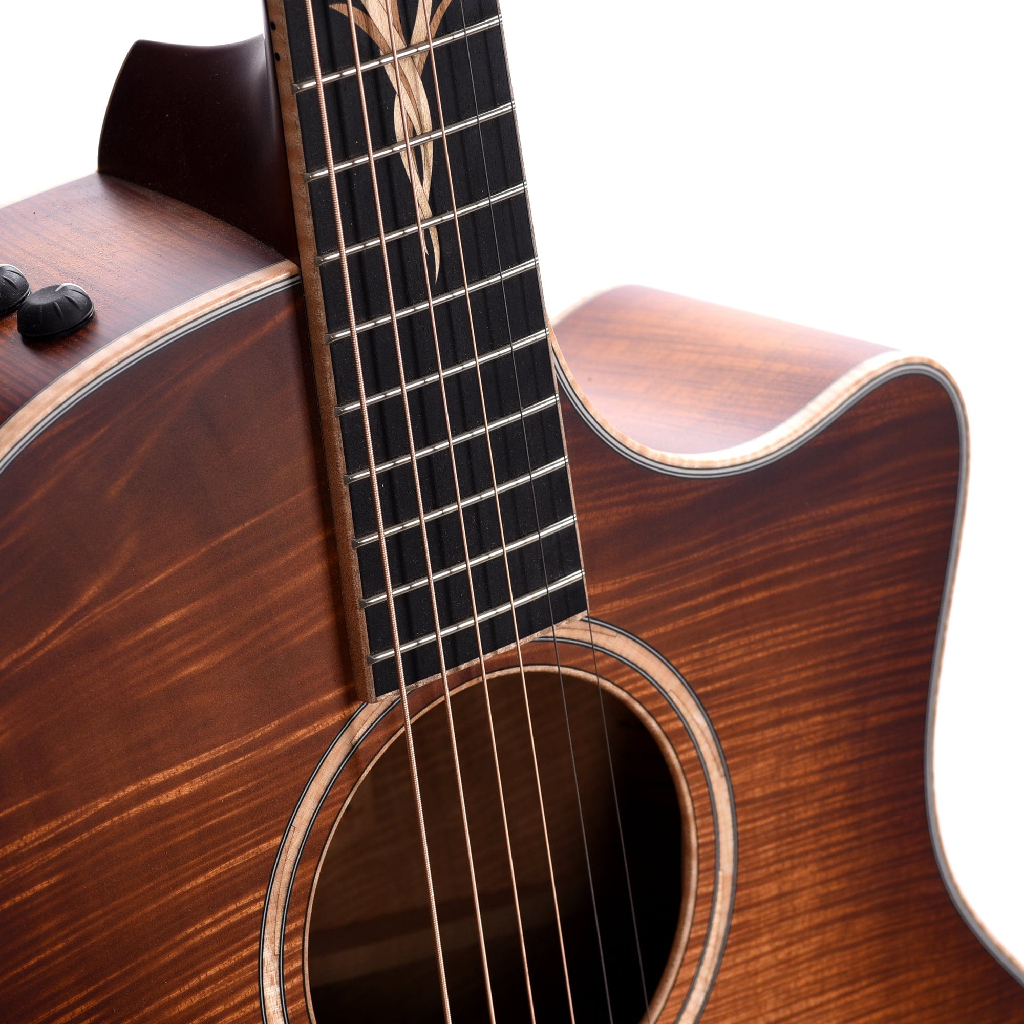 Taylor Custom Grand Auditorium Master Grade Koa Satin Shaded Edgeburst w/Figured Maple Binding & Bouquet Inlay Acoustic Guitars / OM and Auditorium