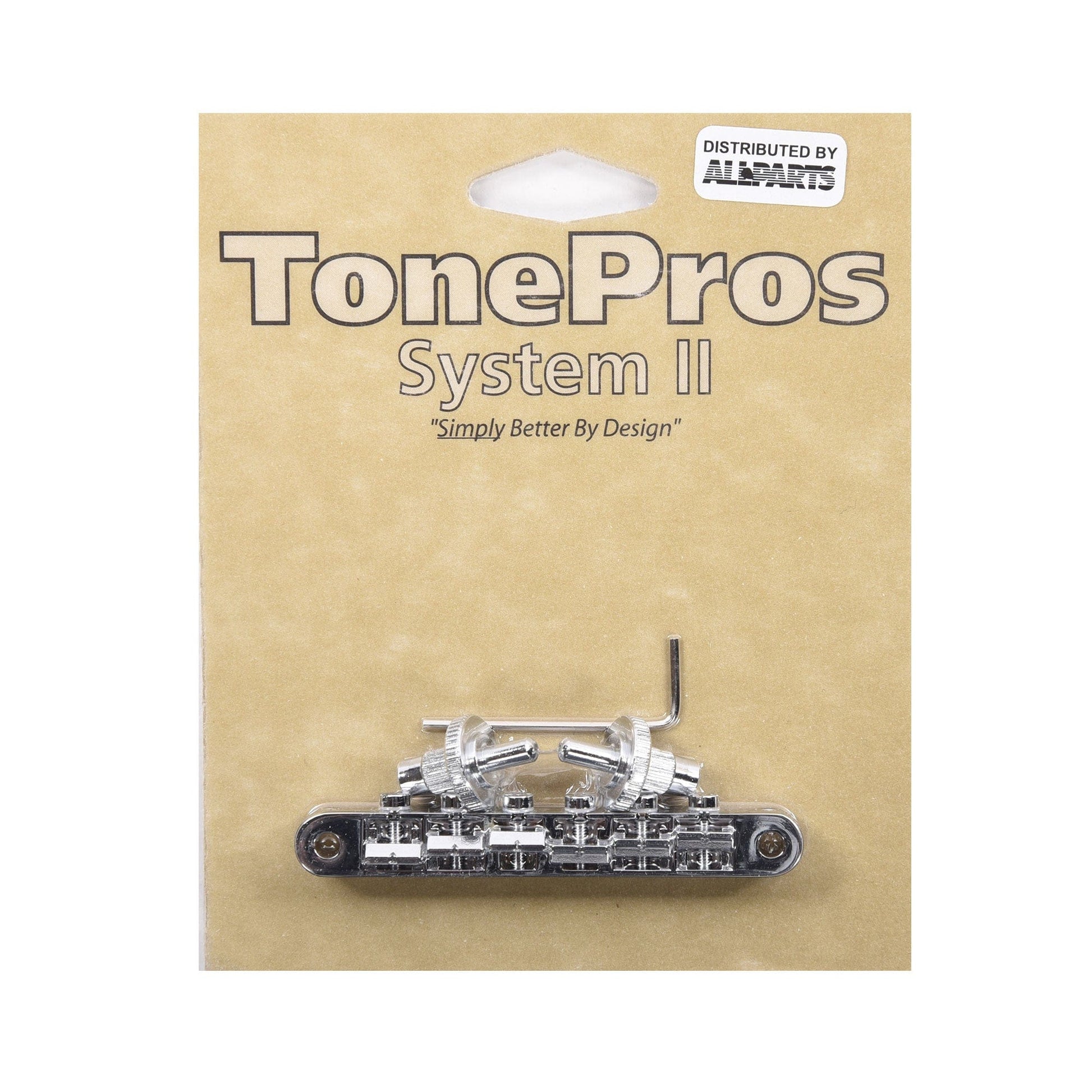 TonePros NVR2P Nashville Style Tunematic Bridge with Pre-Notched Saddles Chrome Parts / Amp Parts