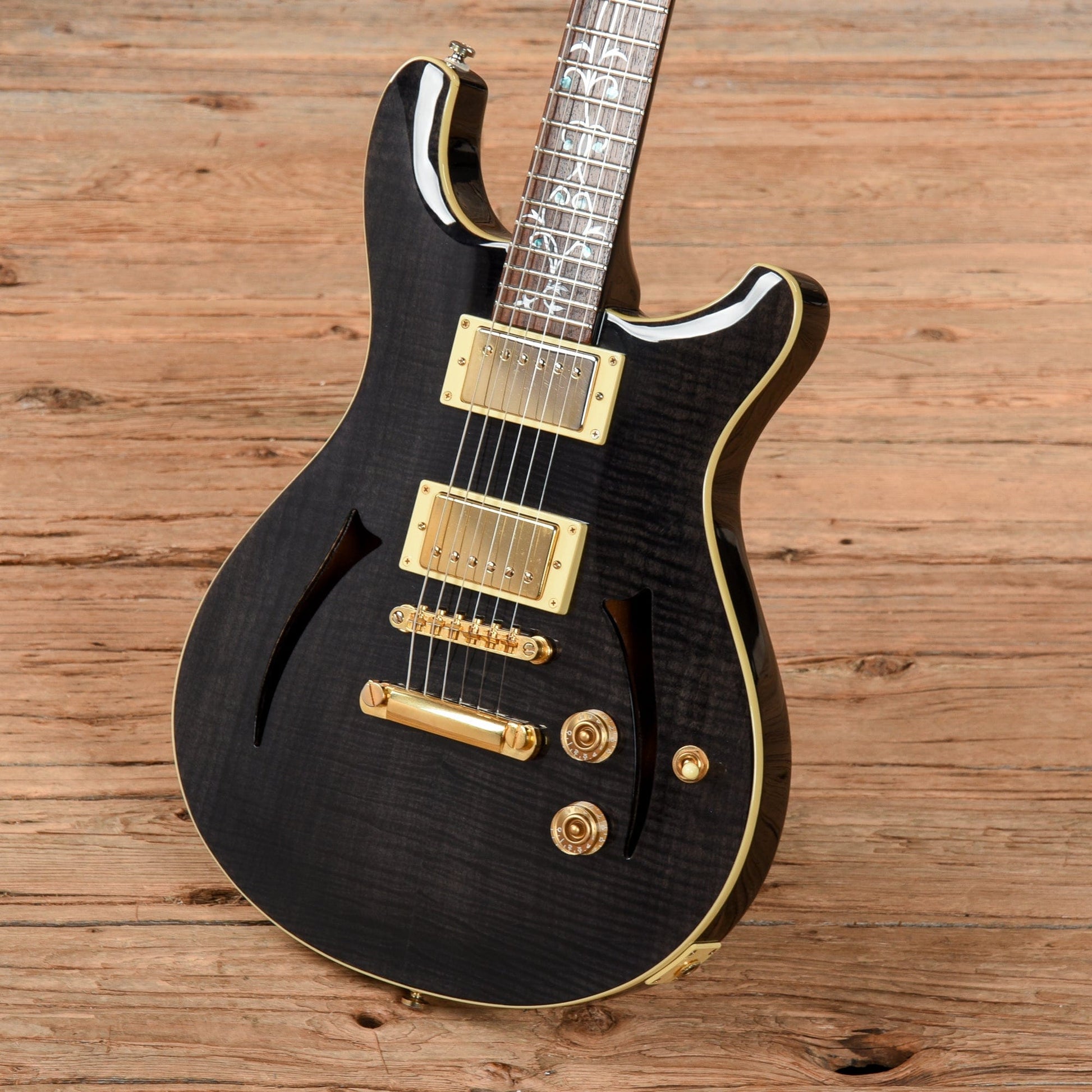 Tradition MTP-450 Transparent Black Electric Guitars / Semi-Hollow