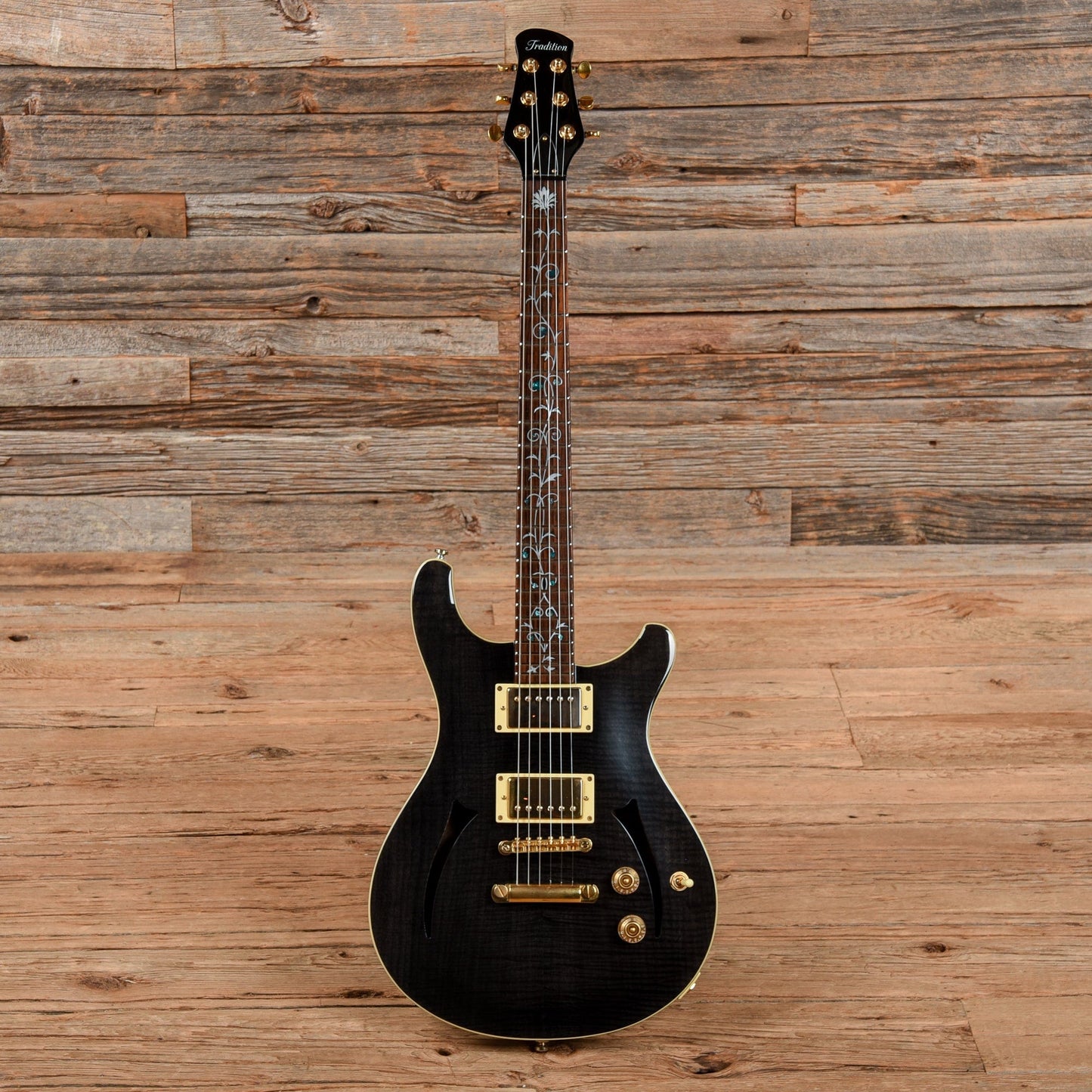 Tradition MTP-450 Transparent Black Electric Guitars / Semi-Hollow