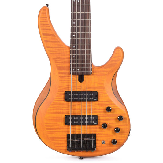 Yamaha TRBX605FM 5-String Bass Matte Amber w/Flame Maple Top Bass Guitars / 5-String or More