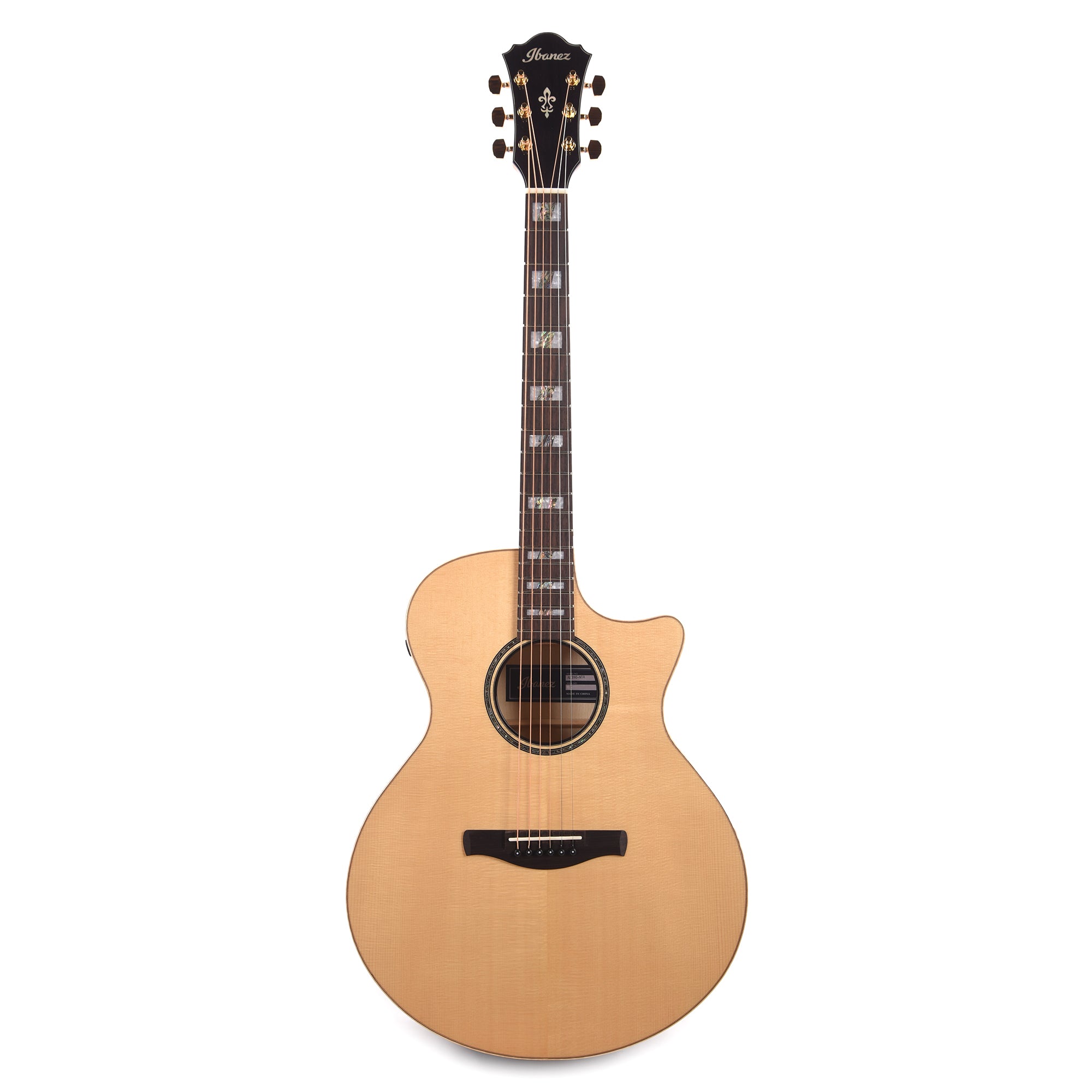 Ibanez AE390NTA Acoustic-Electric Guitar Natural High Gloss Top, Aqua Blue High Gloss Back and Sides