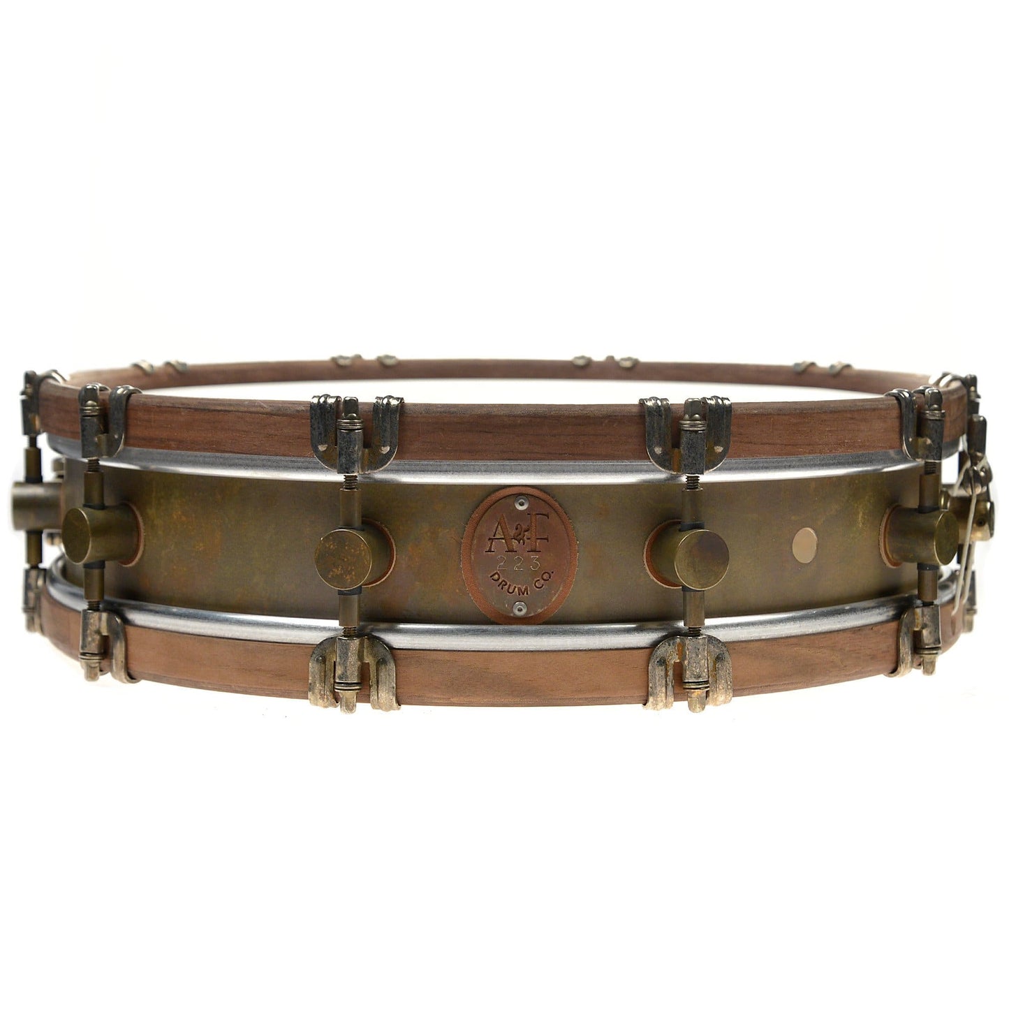 A&F Drum Co. 3.5x15 Raw Brass Snare Drum w/European Walnut Hoops (Limited Edition) Drums and Percussion / Acoustic Drums / Snare