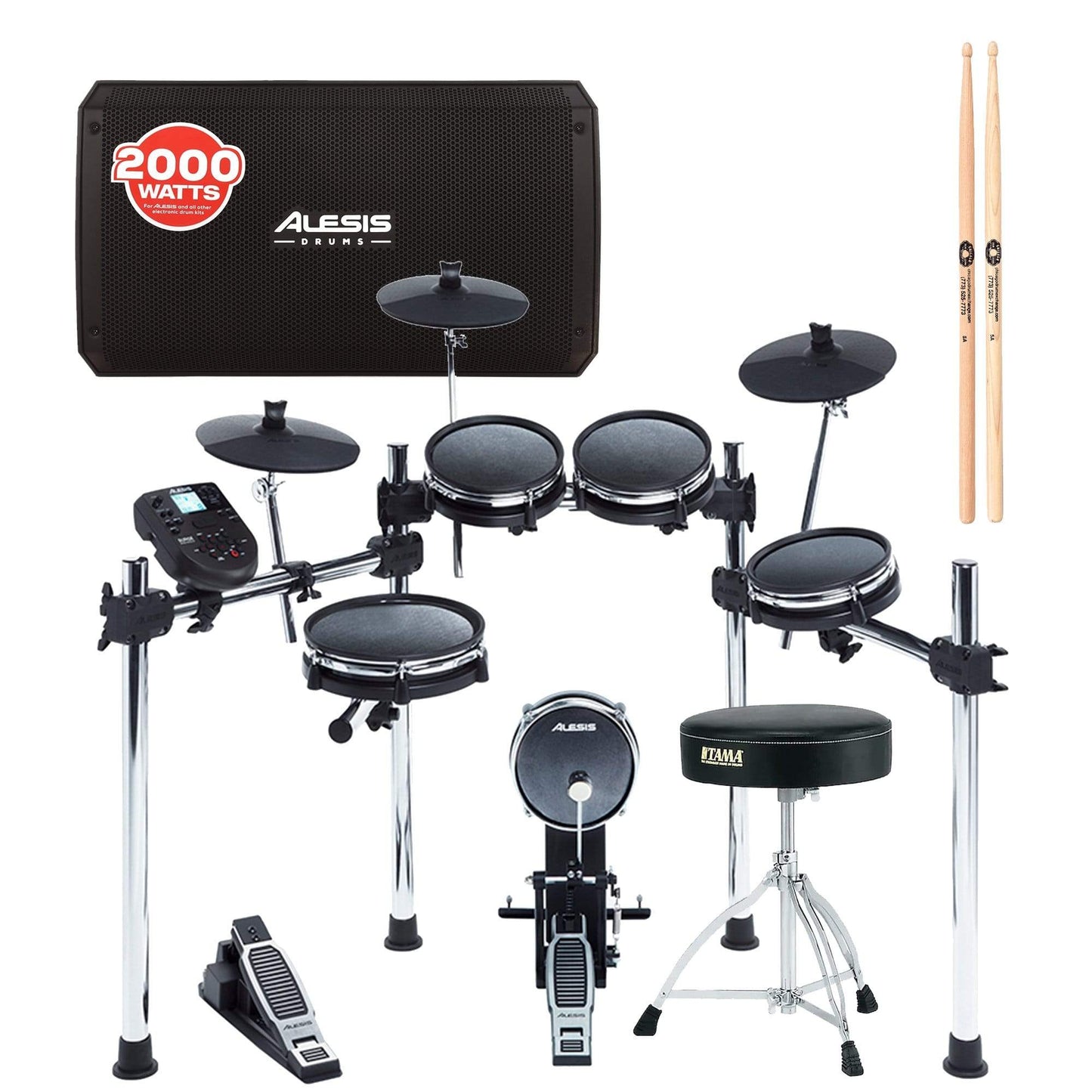 Alesis Surge Mesh Electronic Drum Kit Bundle w/Throne, Amp & Sticks Drums and Percussion / Electronic Drums / Full Electronic Kits