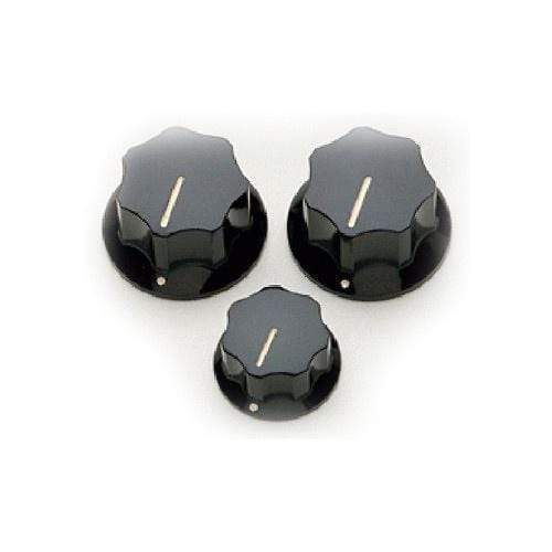 Allparts J-Bass Knob Set - Black (3 pc) Parts / Knobs