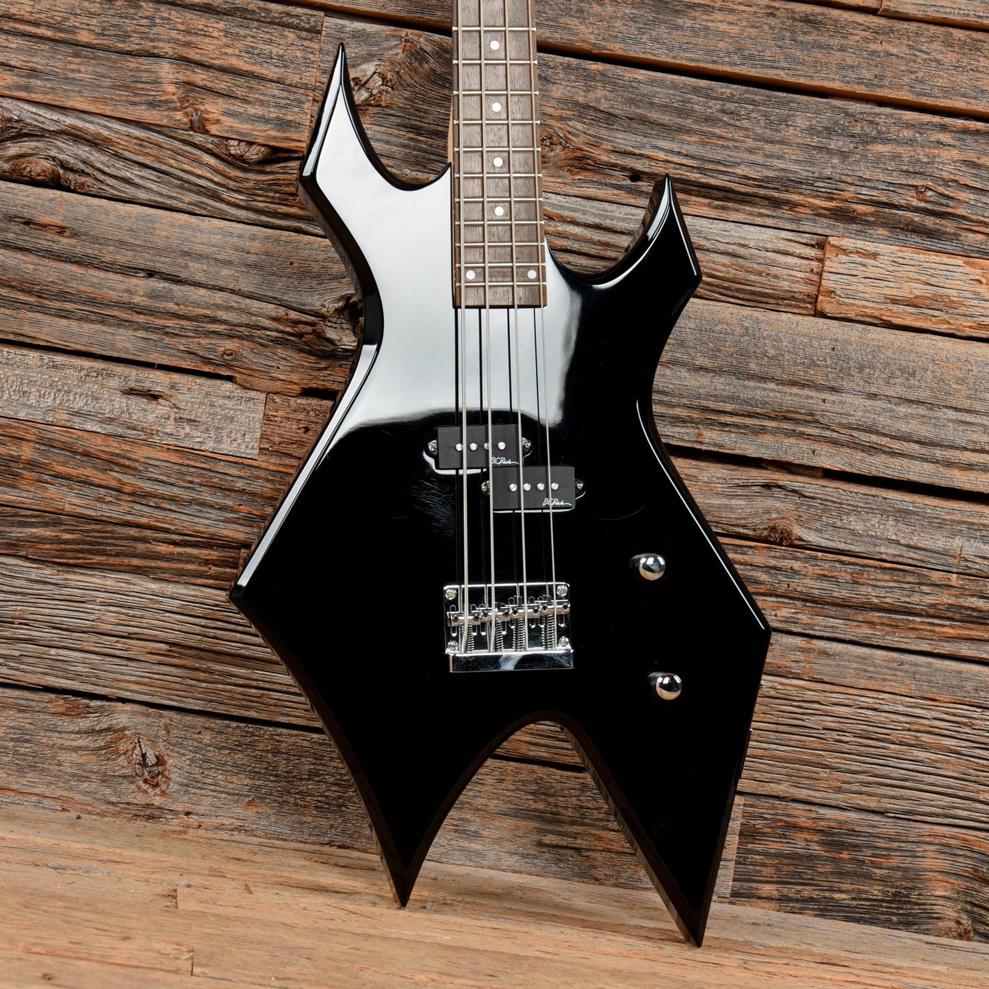 B.C. Rich Bronze Series Warlock Bass Black Bass Guitars / 4-String