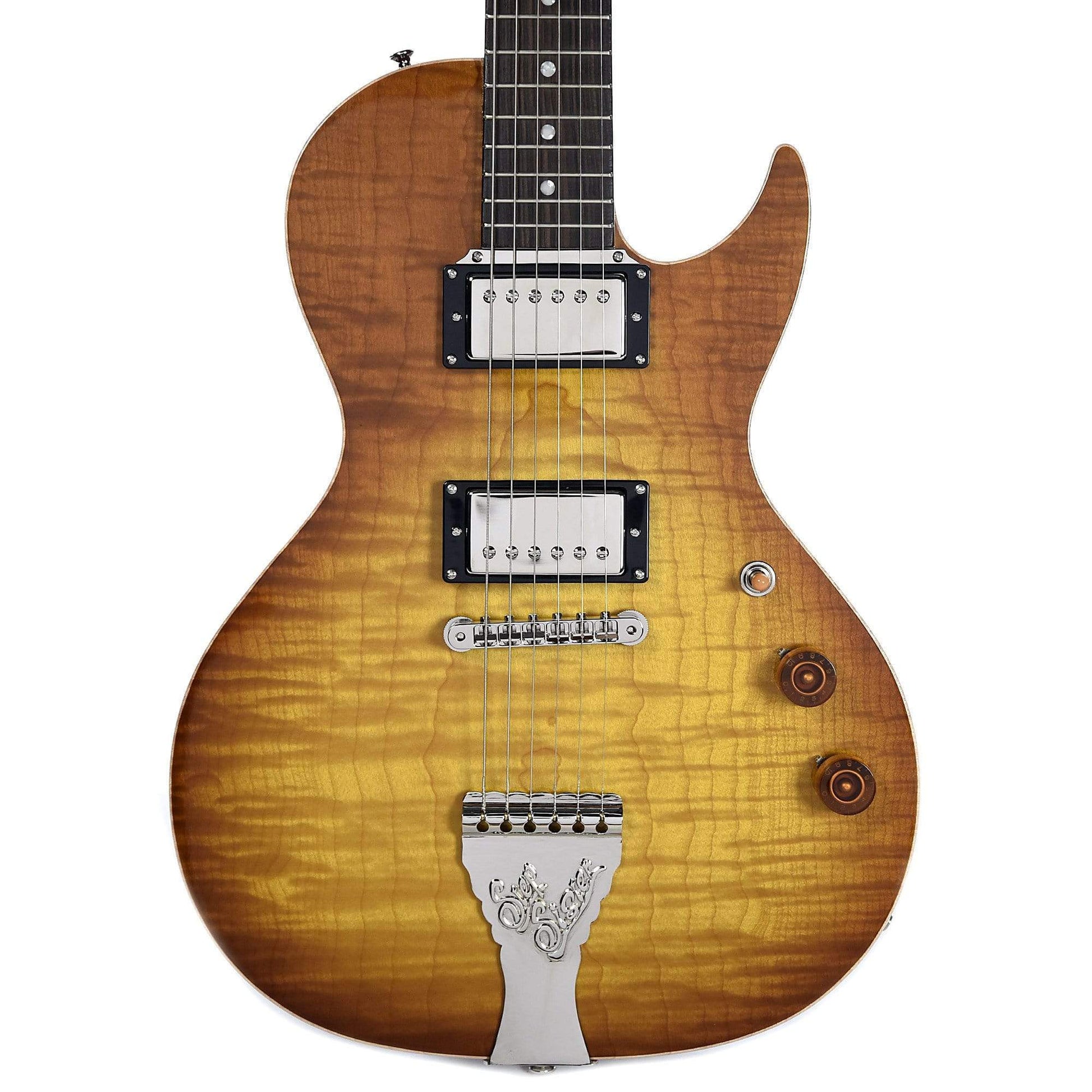 B&G Step Sister Solid Body Honey Burst w/Cutaway, Humbuckers, Ziricote Board, & Category 4+ Top Electric Guitars / Solid Body