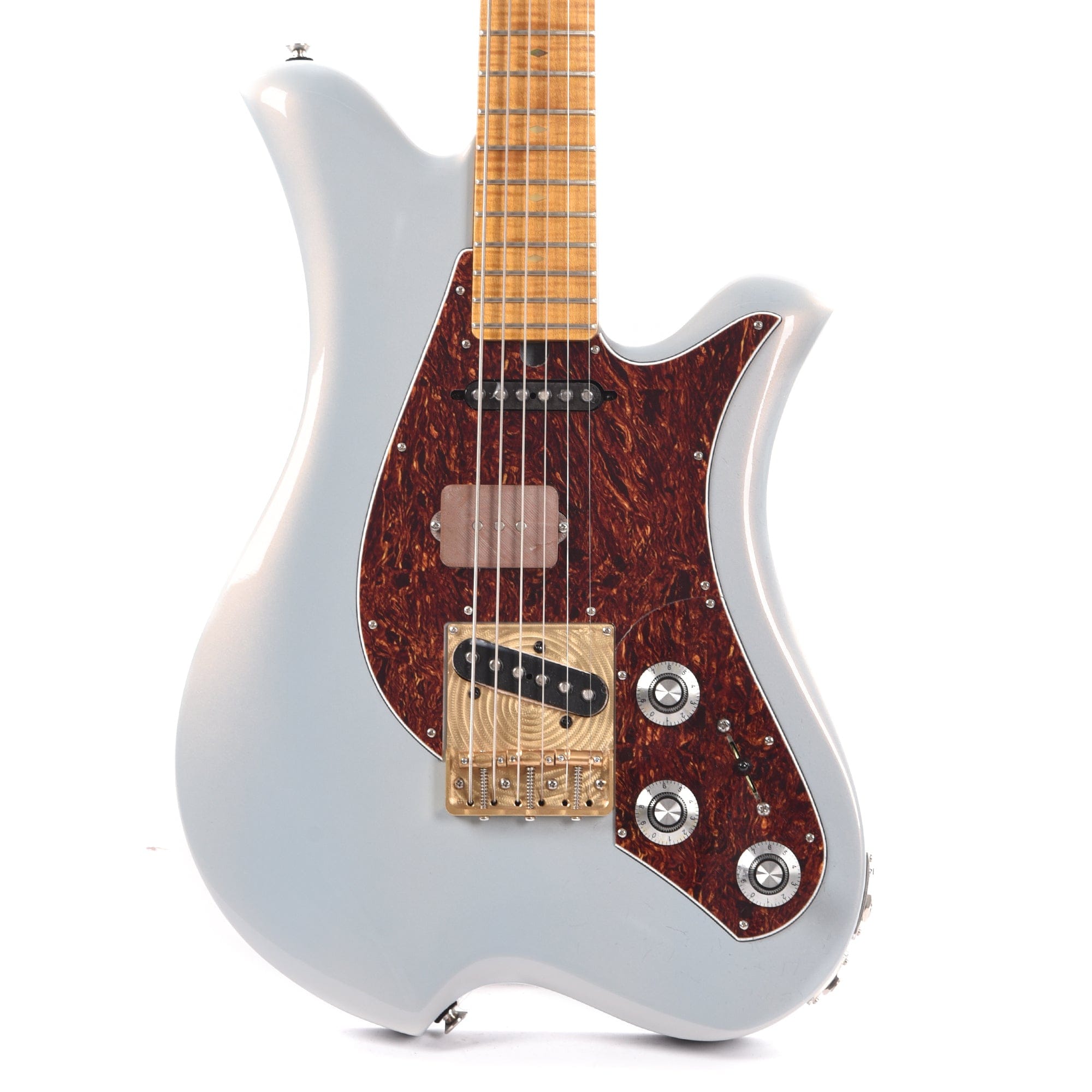 Bacci Dual-Output Baritone Pearl Celestial Blue w/Figured Maple Neck Electric Guitars / Baritone