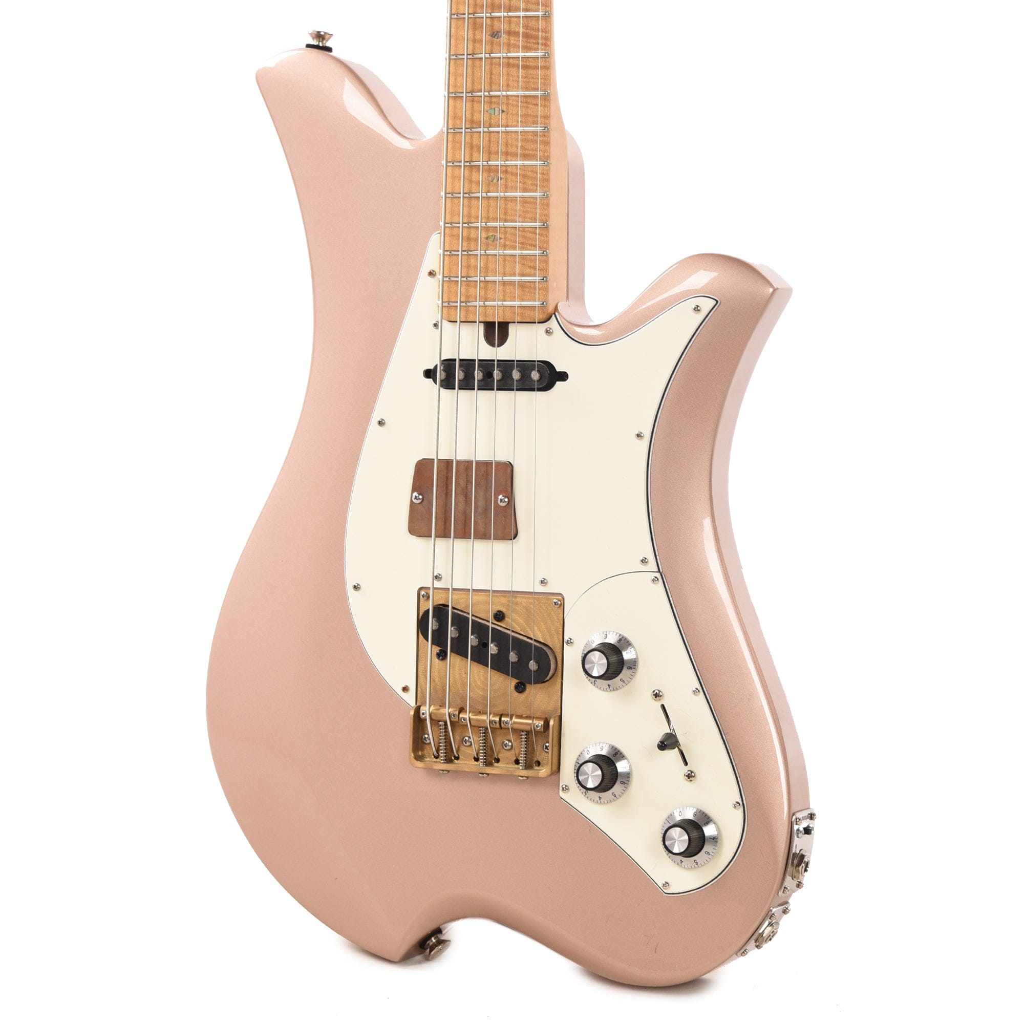 Bacci Dual-Output Baritone Pearl Rose Gold w/Figured Maple Neck Electric Guitars / Baritone