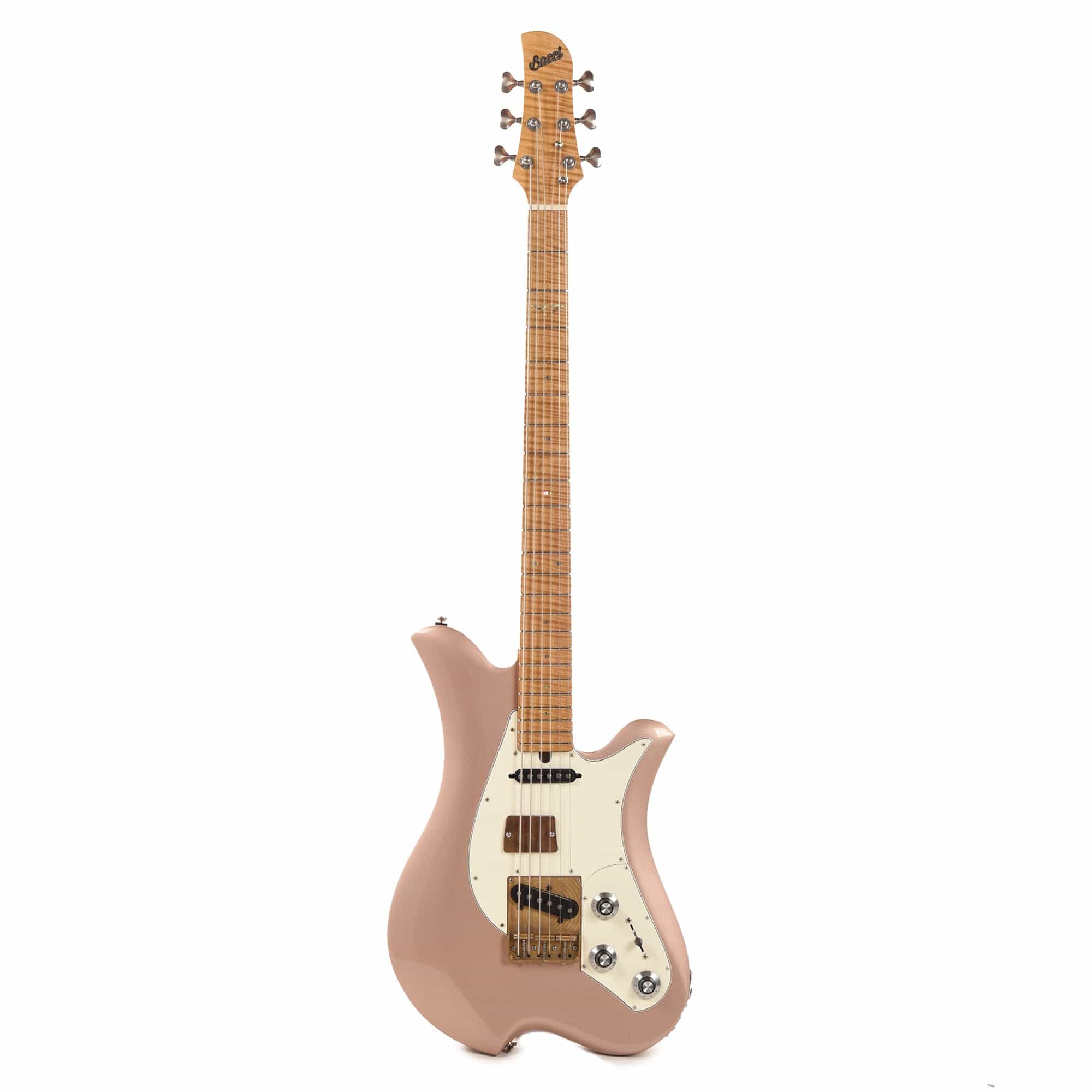 Bacci Dual-Output Baritone Pearl Rose Gold w/Figured Maple Neck Electric Guitars / Baritone