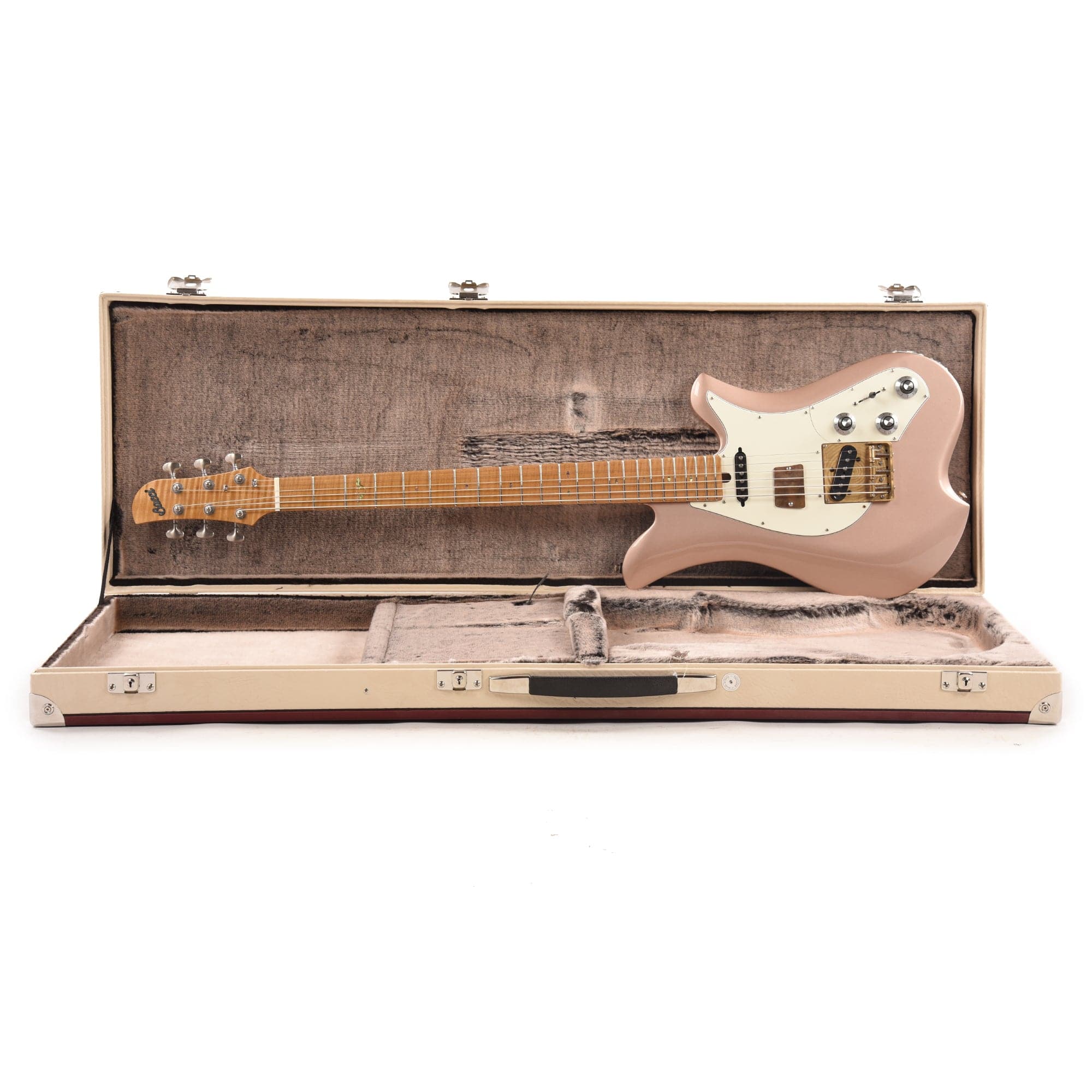 Bacci Dual-Output Baritone Pearl Rose Gold w/Figured Maple Neck Electric Guitars / Baritone