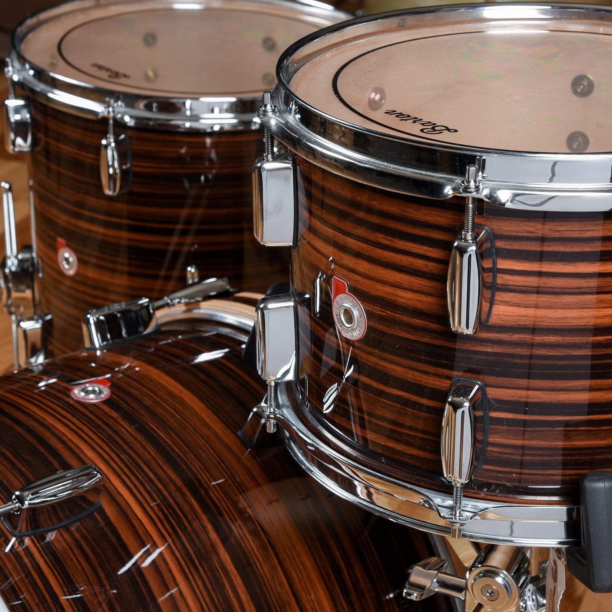 Barton Drum Co. 12/14/20 3pc. Beech Drum Kit Tigerwood Drums and Percussion / Acoustic Drums / Full Acoustic Kits