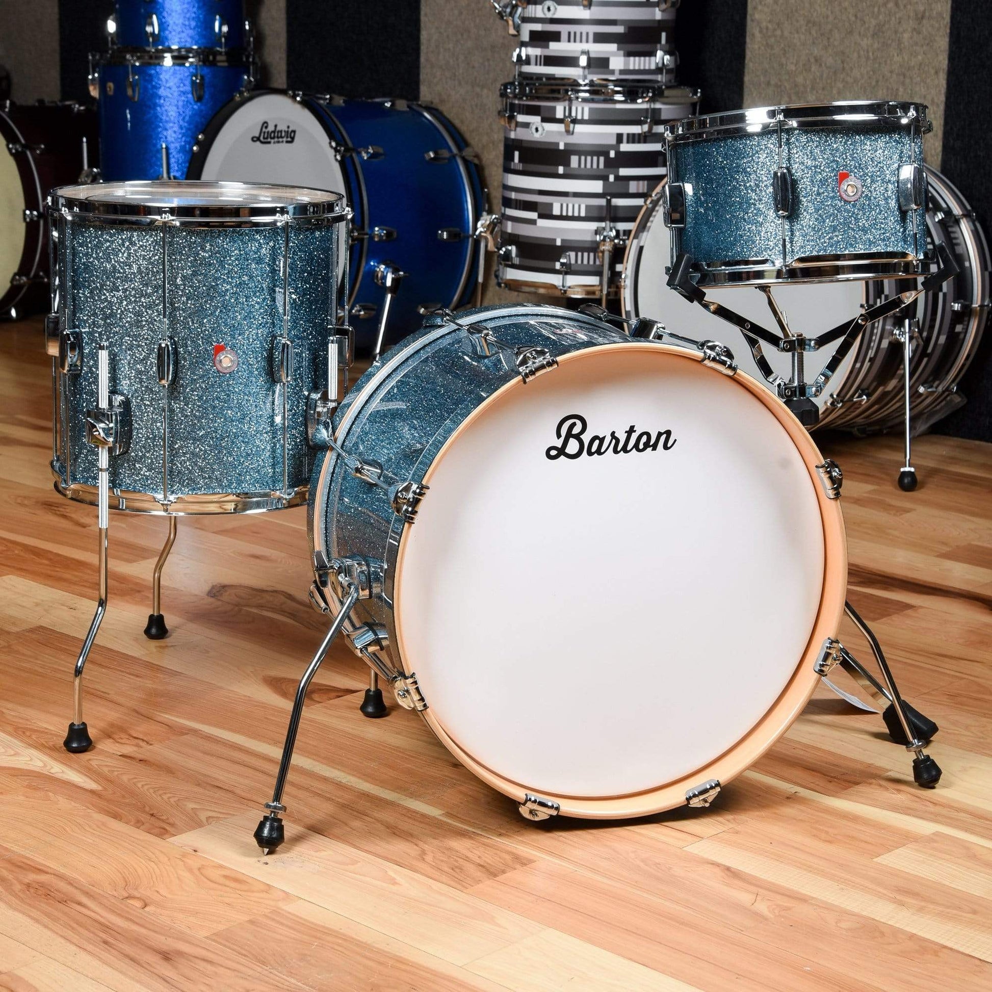 Barton Drum Co. 12/14/20 3pc. Essential Maple Drum Kit Light Blue Sparkle Drums and Percussion / Acoustic Drums / Full Acoustic Kits