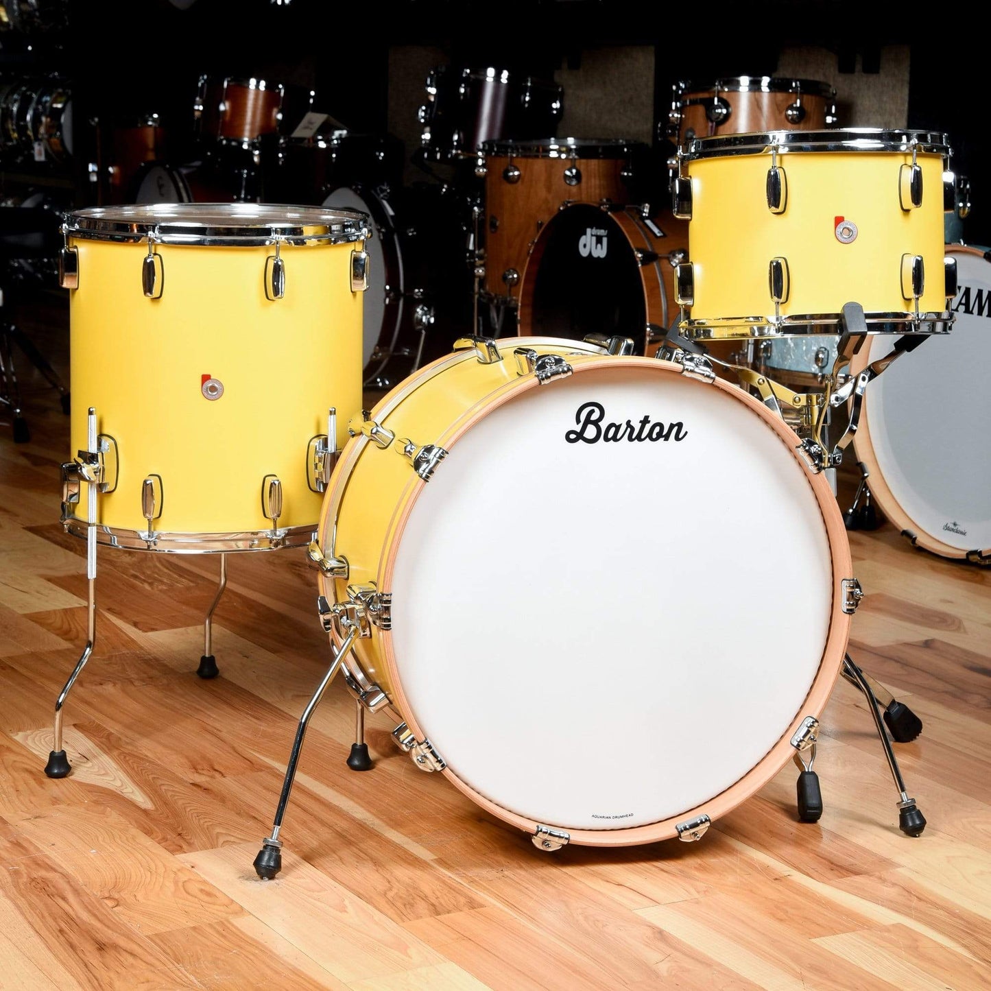 Barton Drum Co. 13/16/22 3pc. Beech Drum Kit Yellow Satin Drums and Percussion / Acoustic Drums / Full Acoustic Kits