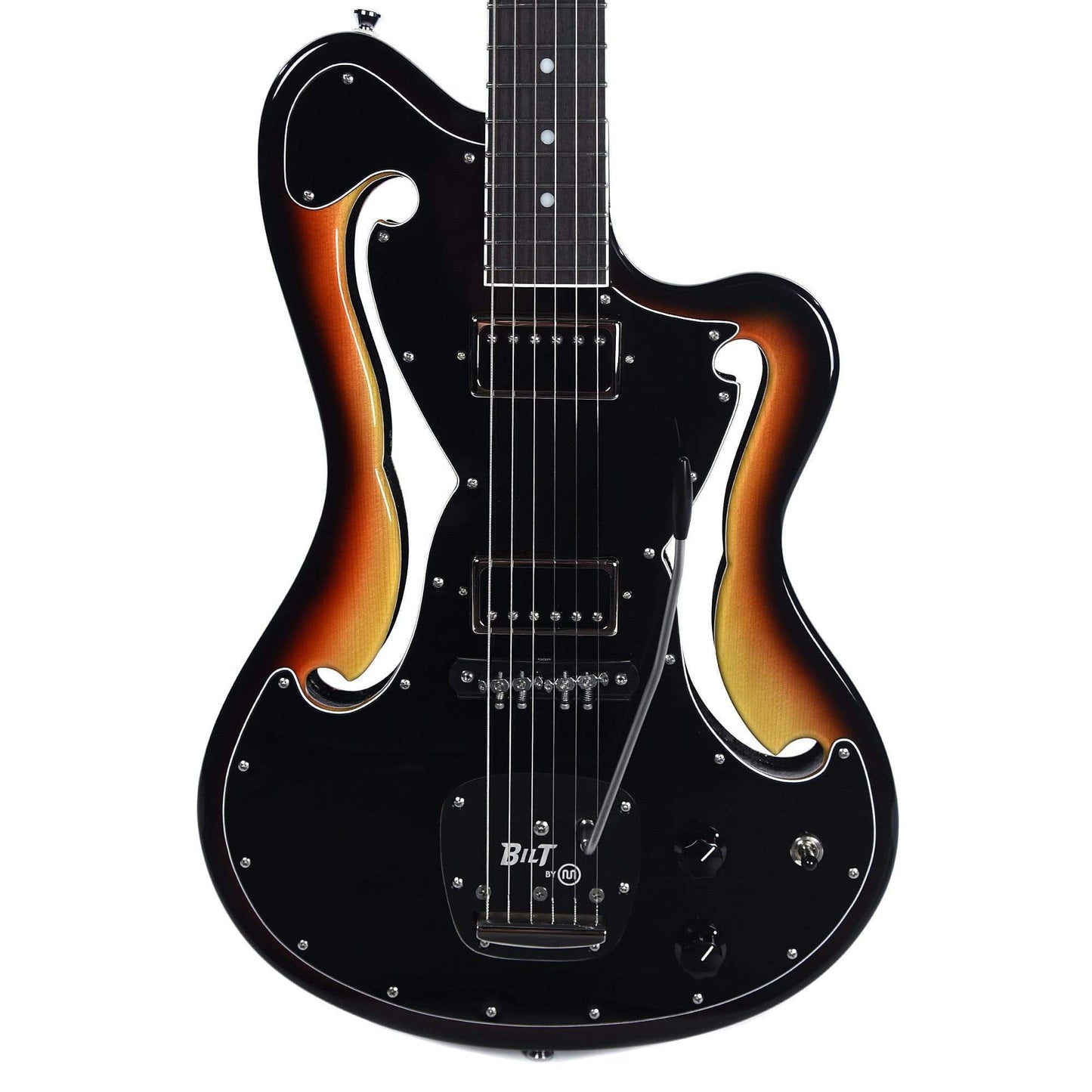 BilT Corvaire Target Burst w/3-Ply Black Pickguard, Lollar El Rayos, & Mastery Bridge & Vibrato Electric Guitars / Semi-Hollow