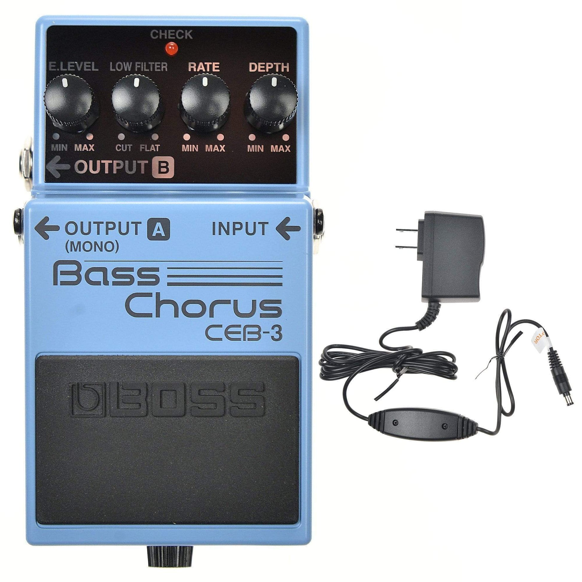 Boss CEB-3 Bass Chorus Bundle w/ Boss PSA-120S2 Power Supply Effects and Pedals / Chorus and Vibrato