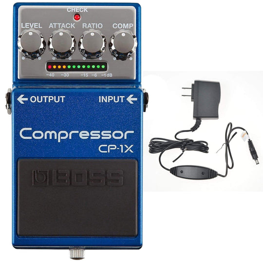 Boss CP-1X Compressor Pedal Bundle w/ Boss PSA-120S2 Power Supply Effects and Pedals / Compression and Sustain