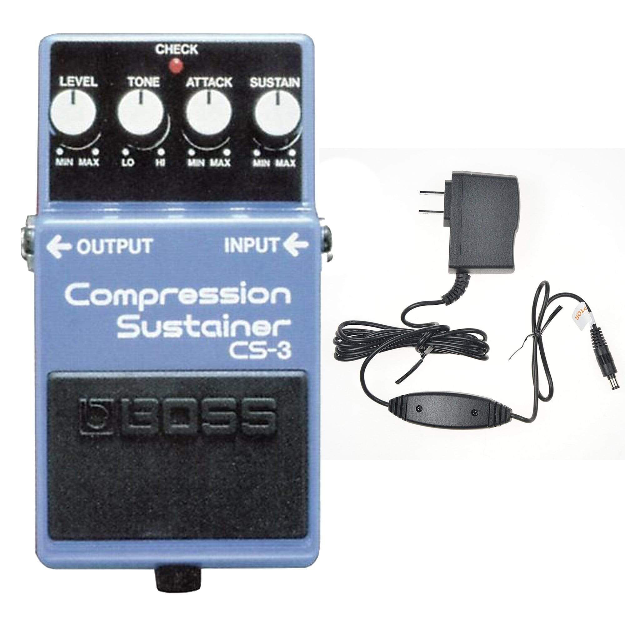 Boss CS-3 Compression Sustainer Bundle w/ Boss PSA-120S2 Power Supply Effects and Pedals / Compression and Sustain