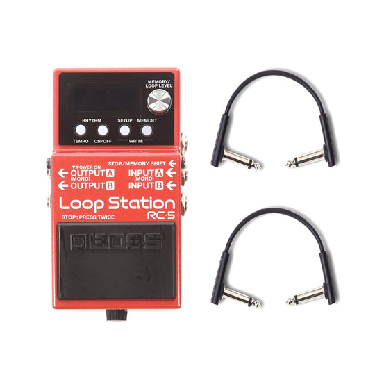 Boss RC-5 Loop Station w/(2) RockBoard Flat Patch Cables Bundle Effects and Pedals / Loop Pedals and Samplers