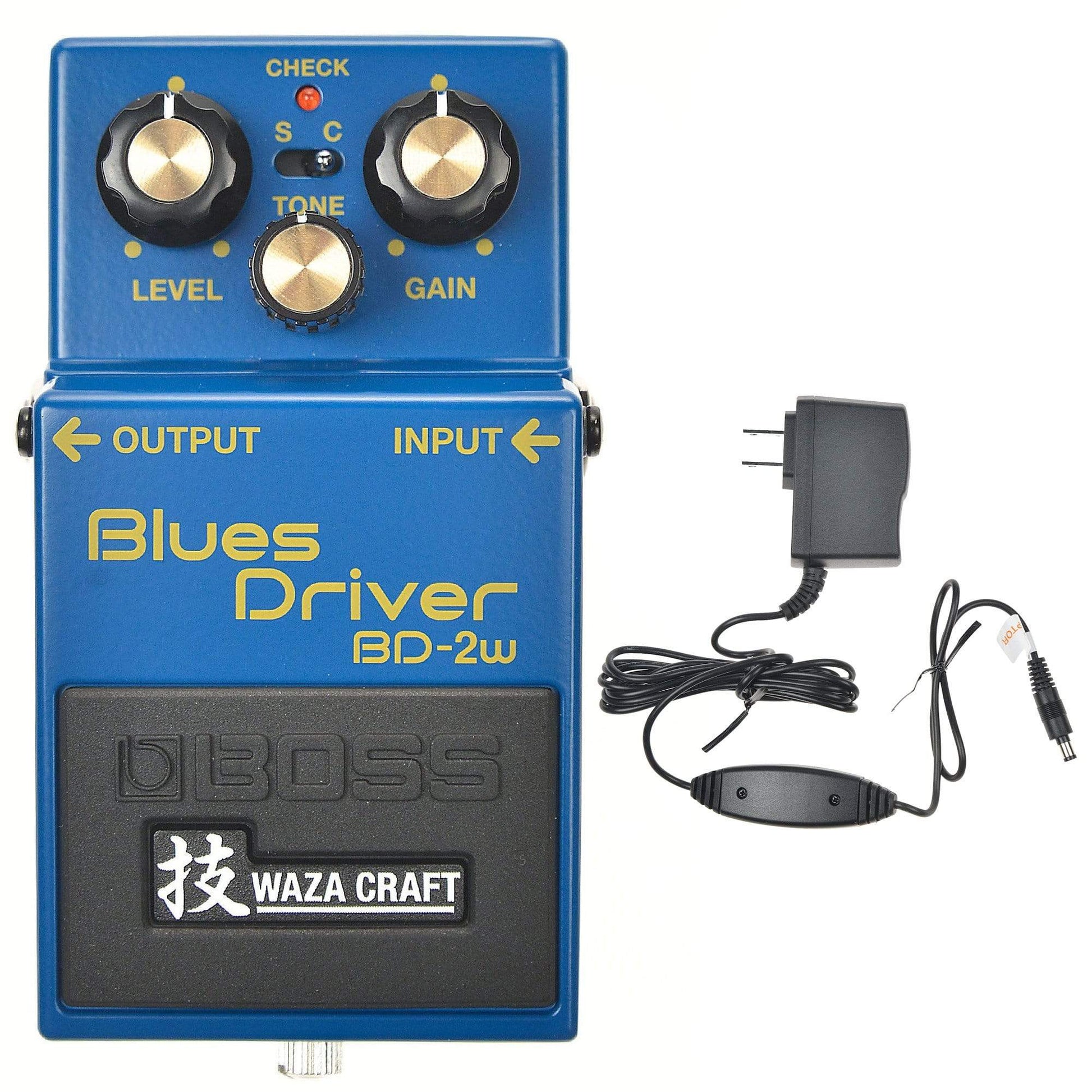 Boss BD-2W Blues Driver Waza Craft Analog Pedal Bundle w/ Boss PSA-120S2 Power Supply Effects and Pedals / Overdrive and Boost