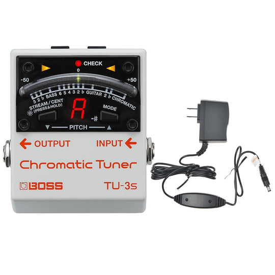 Boss TU-3S Chromatic Tuner Bundle w/ Boss PSA-120S2 Power Supply Effects and Pedals / Tuning Pedals