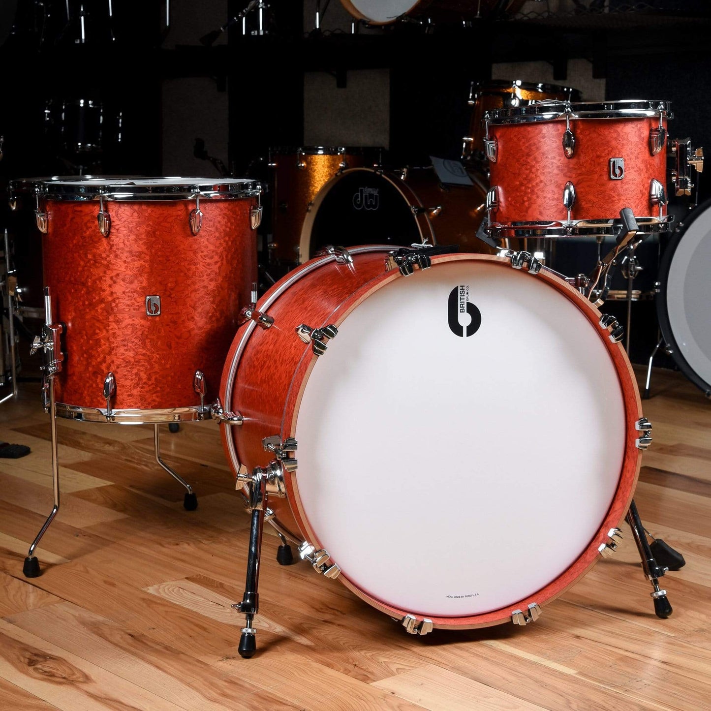 British Drum Co. 12/16/22 3pc. Legend Series Drum Kit Buckingham Scarlet Drums and Percussion / Acoustic Drums / Full Acoustic Kits