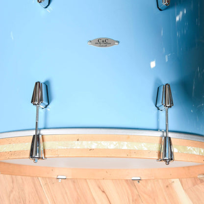 C&C Drum Co. Maple/Gum 13/16/22 3pc Kit "Tweedy Blue" High Gloss Lacquer Drums and Percussion / Acoustic Drums / Full Acoustic Kits